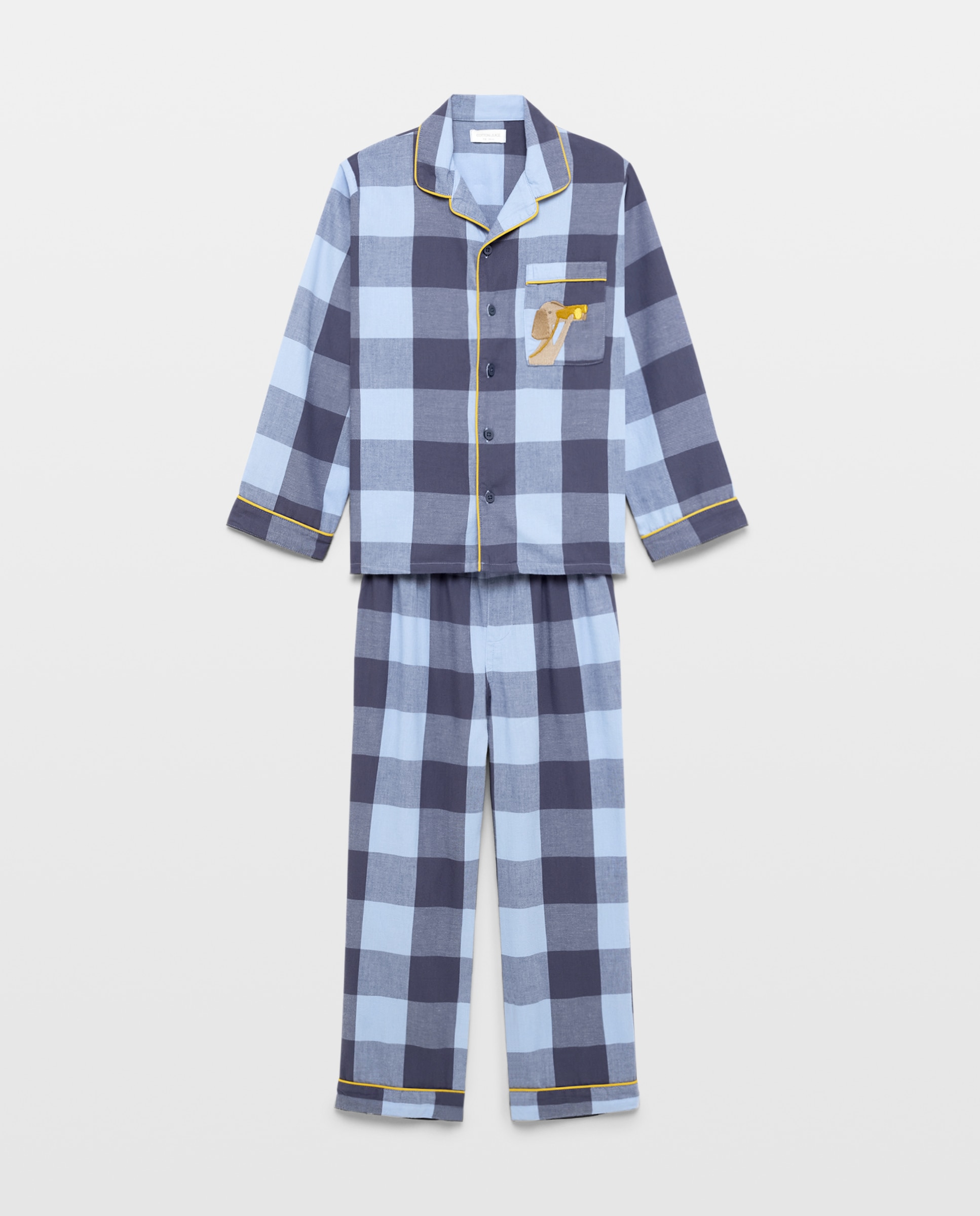 Imagen 4 de Pijama niño de tela largo con cuadros - Cotton Juice - Azul Azul