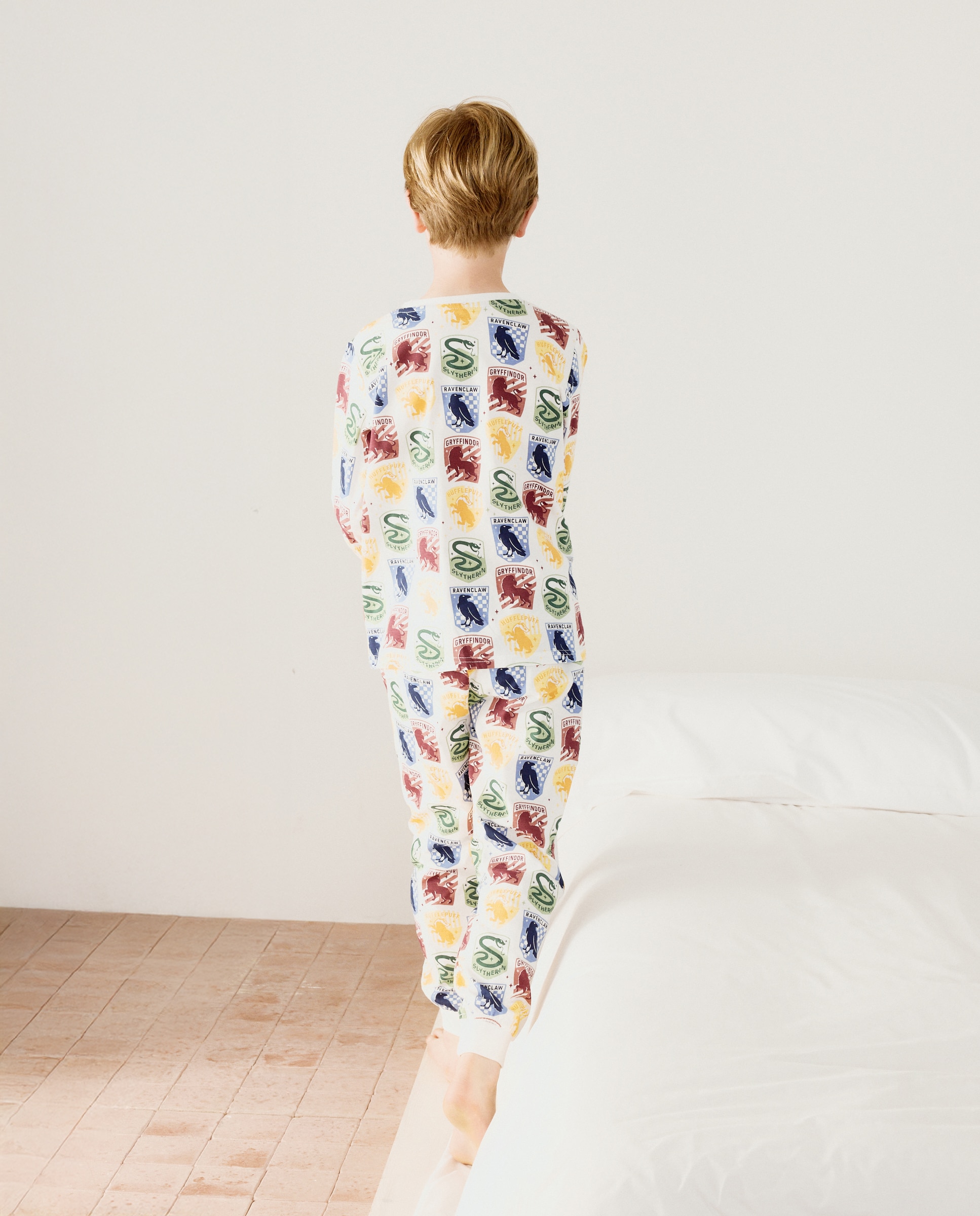 Pijama Completo de Malha com Estampado de Fantasia Harry Potter Cotton Juice Branco-4