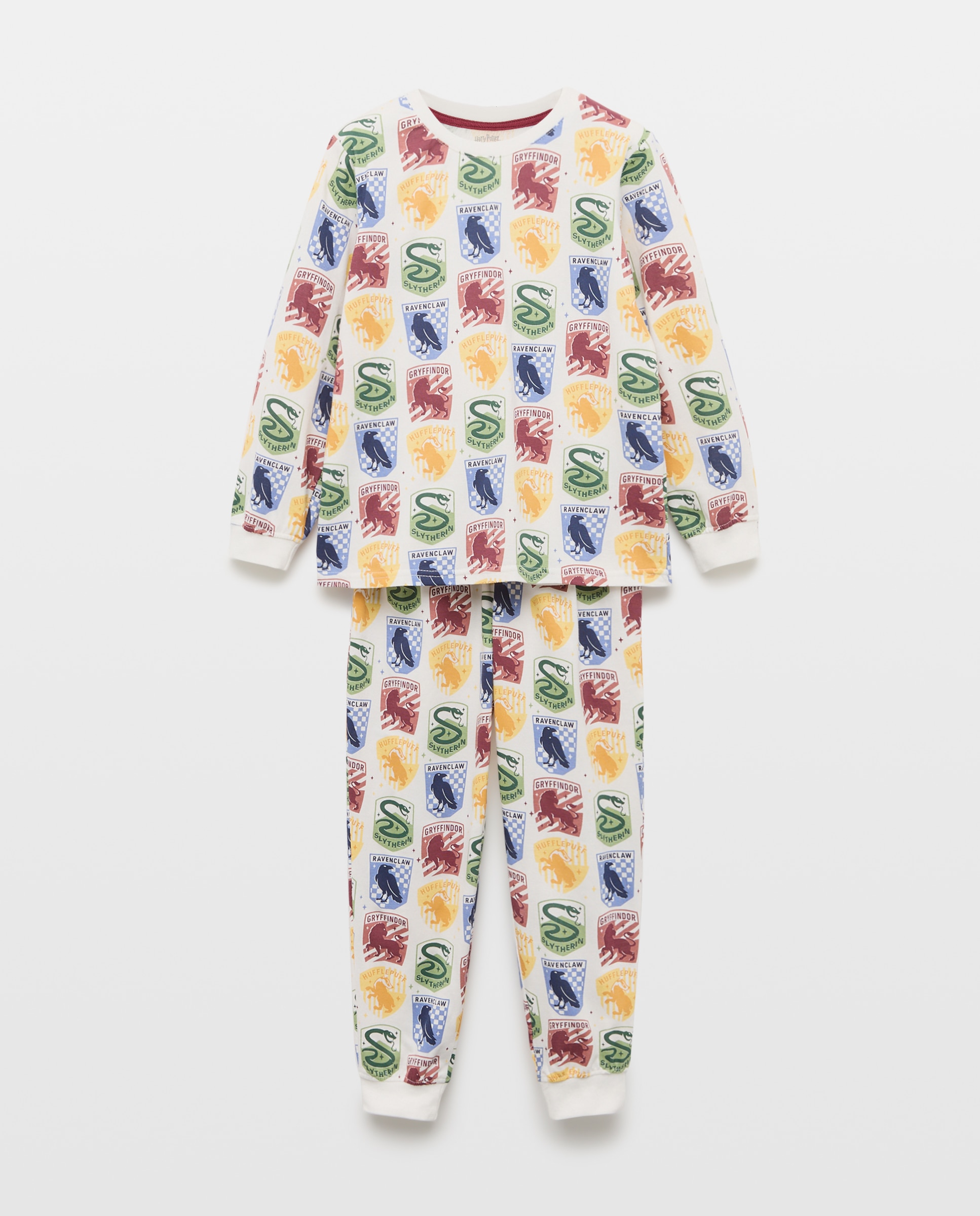 Pijama Completo de Malha com Estampado de Fantasia Harry Potter Cotton Juice Branco-5