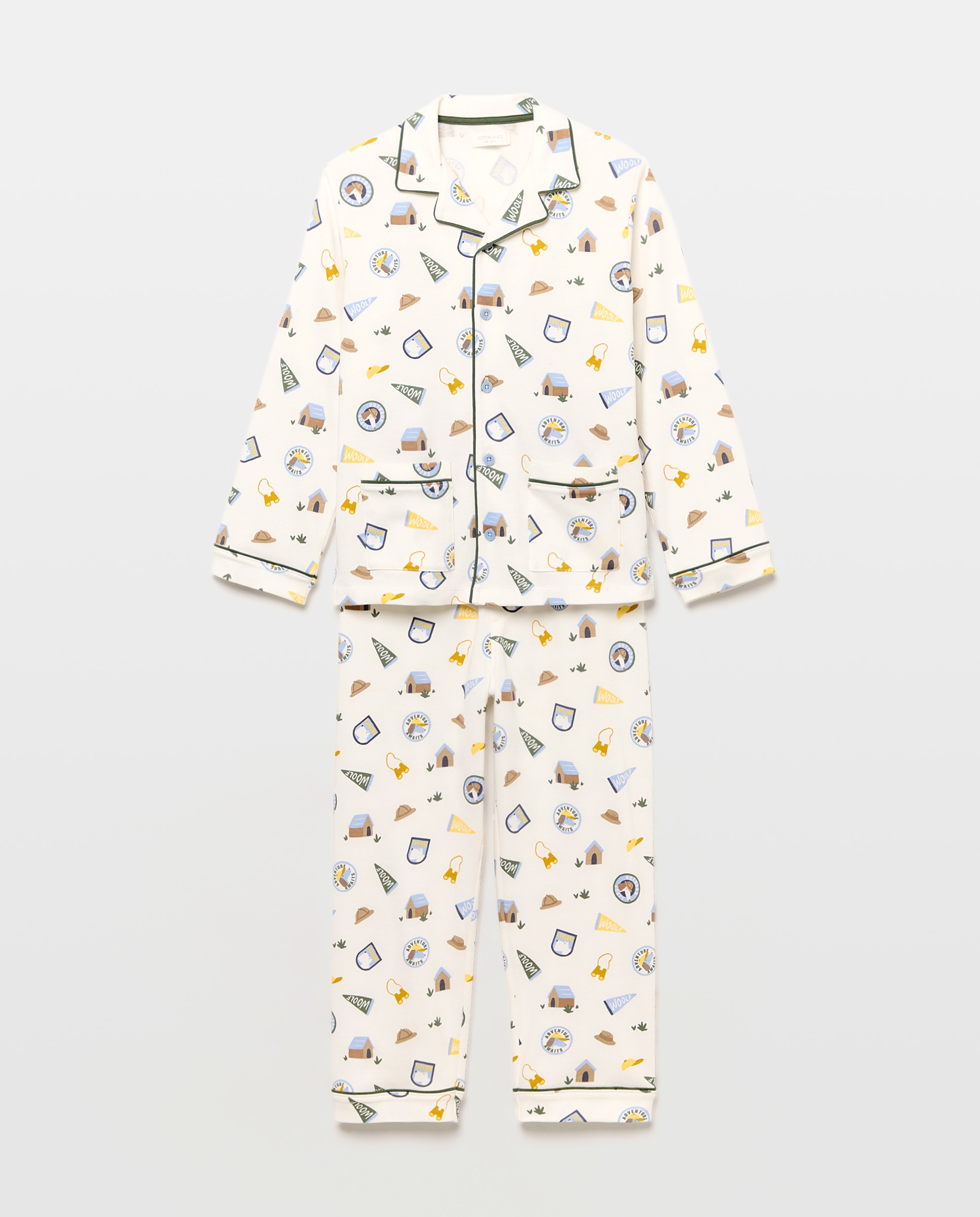 Pijama de Malha Abotoado com Fantasia Adventure Branco-4
