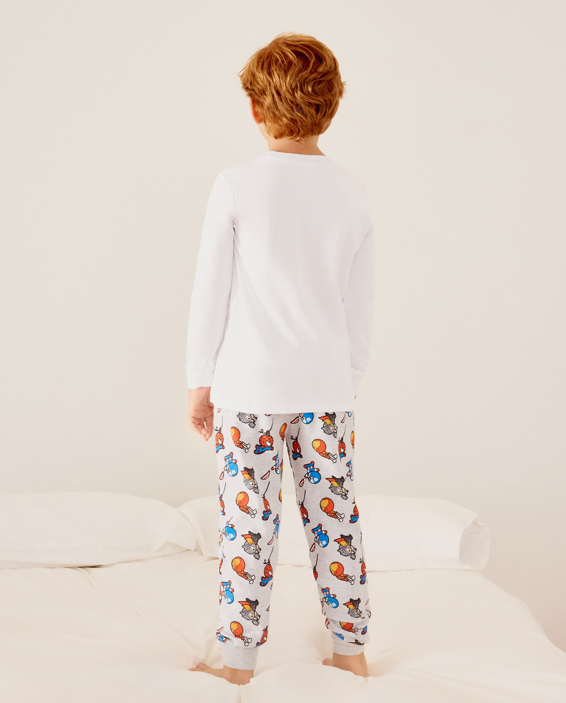 Pijama de Malha com Fantasia Homem-Aranha Branco-2