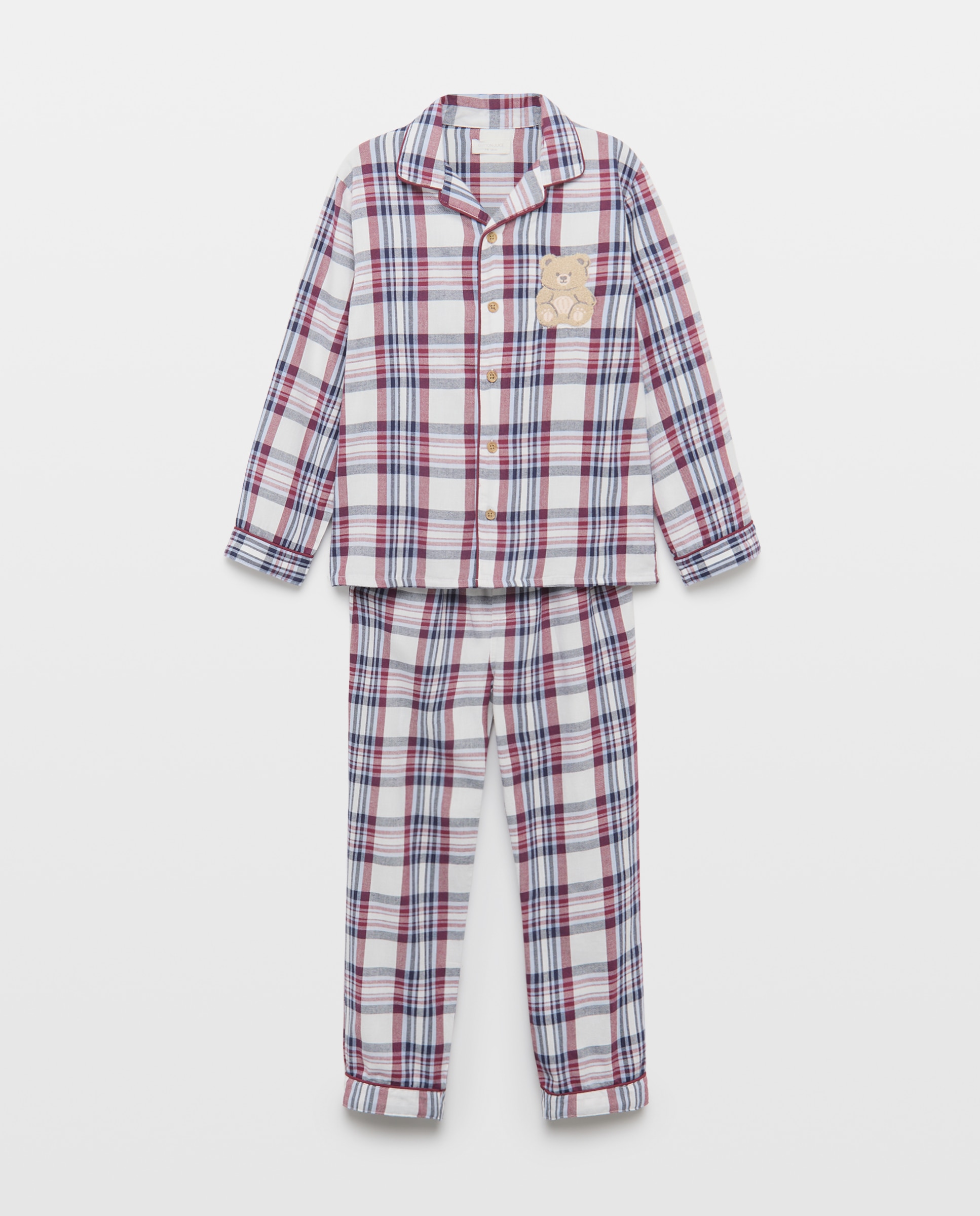 Pijama Completo de Manga Comprida com Calças e Estampado de Fantasia Bordeaux-1
