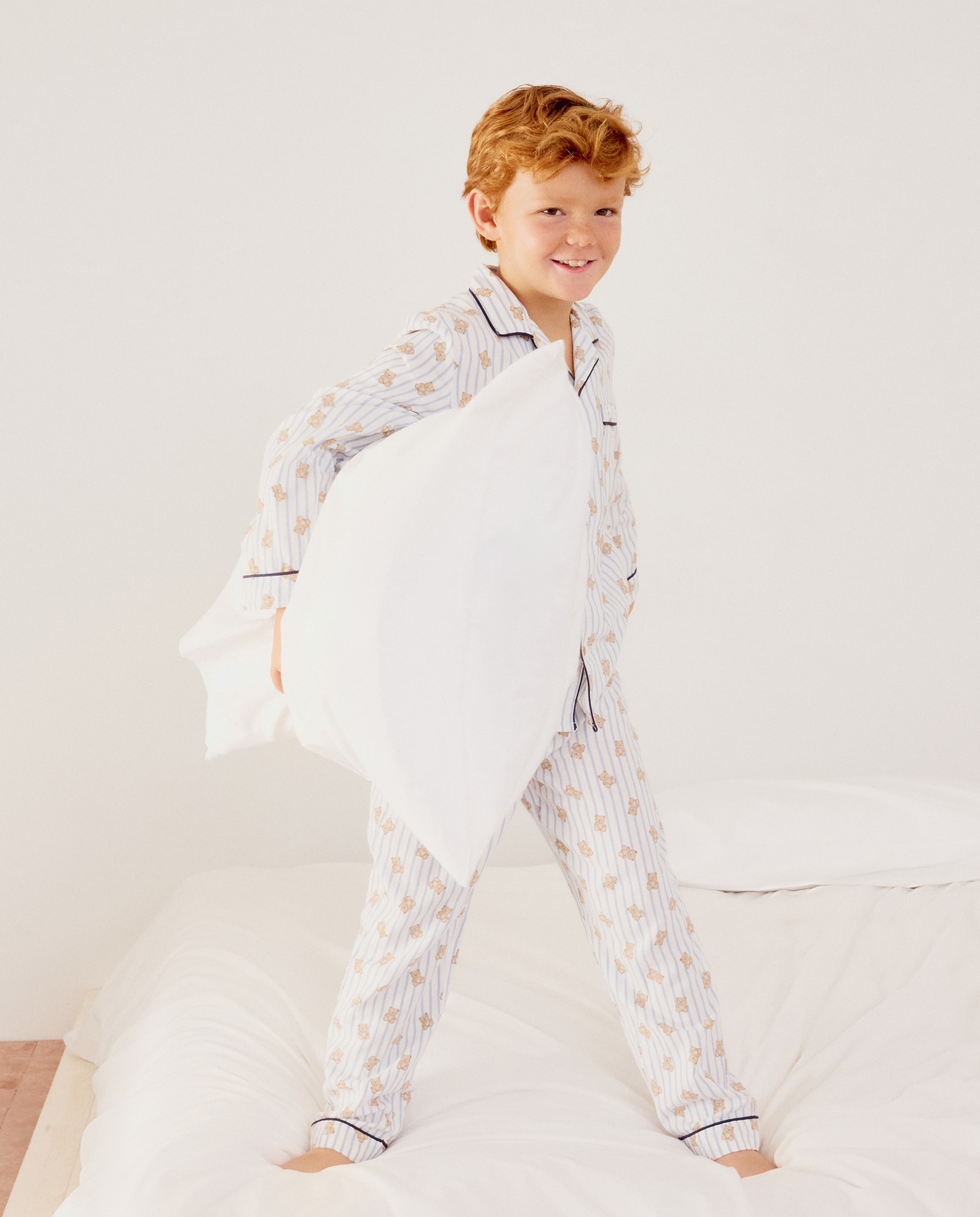 Pijama Completo de Manga Comprida com Calças e Estampado de Fantasia Azul-2