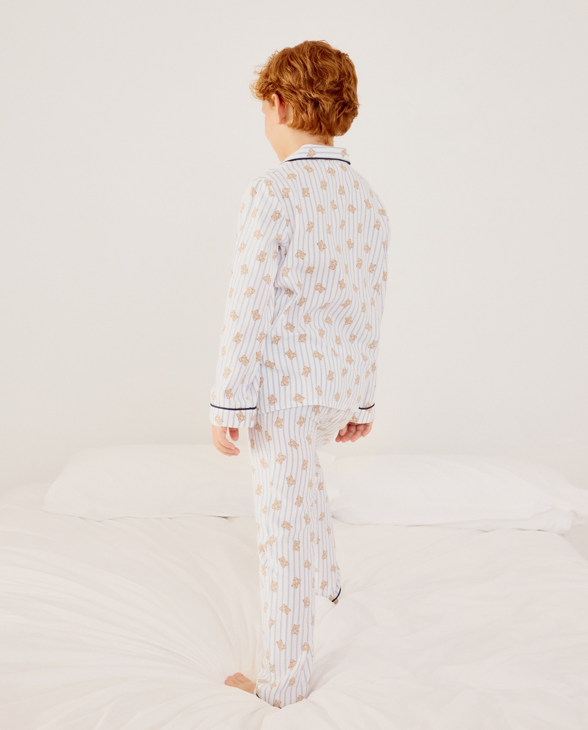 Pijama Completo de Manga Comprida com Calças e Estampado de Fantasia Azul-3