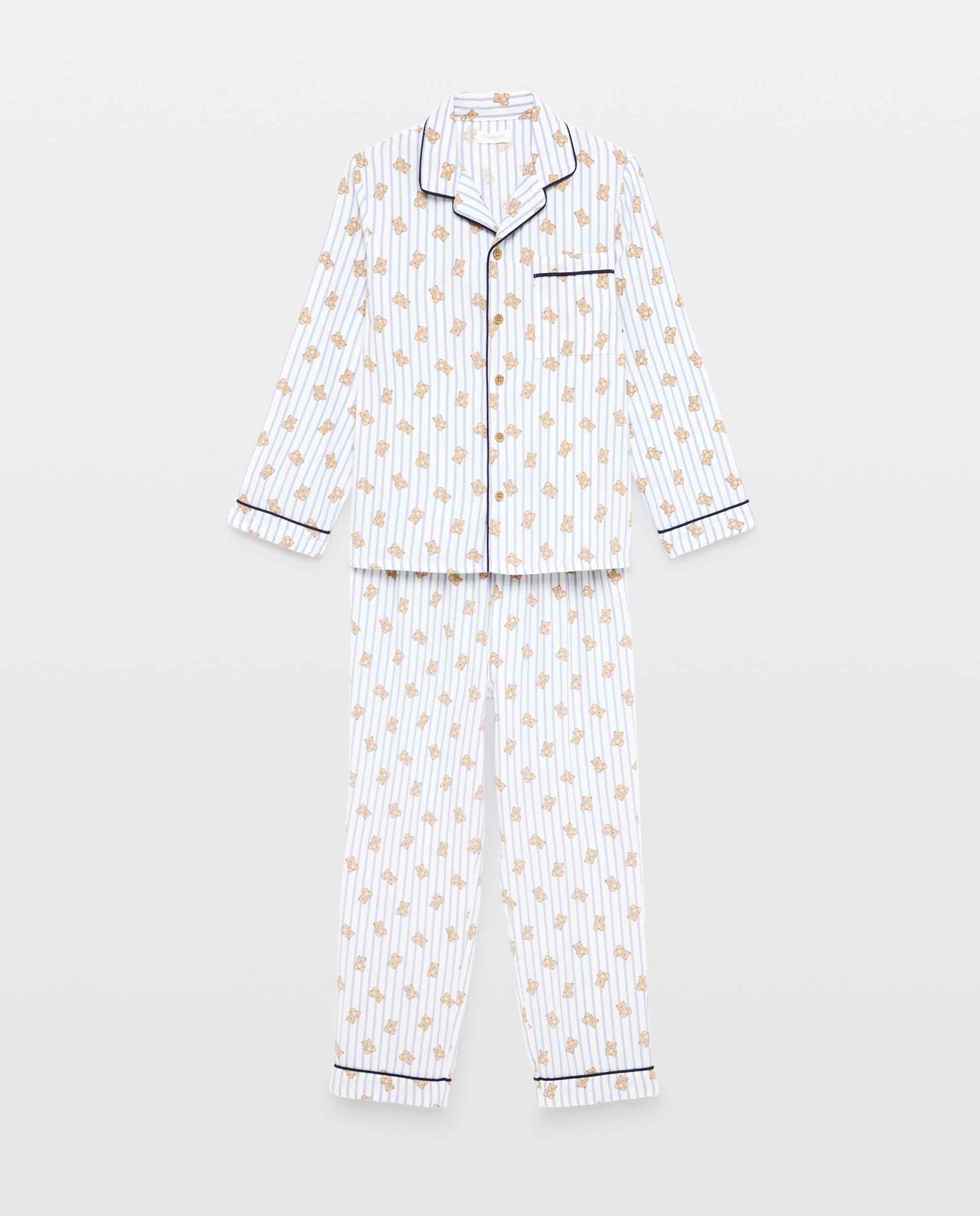 Pijama Completo de Manga Comprida com Calças e Estampado de Fantasia Azul-4