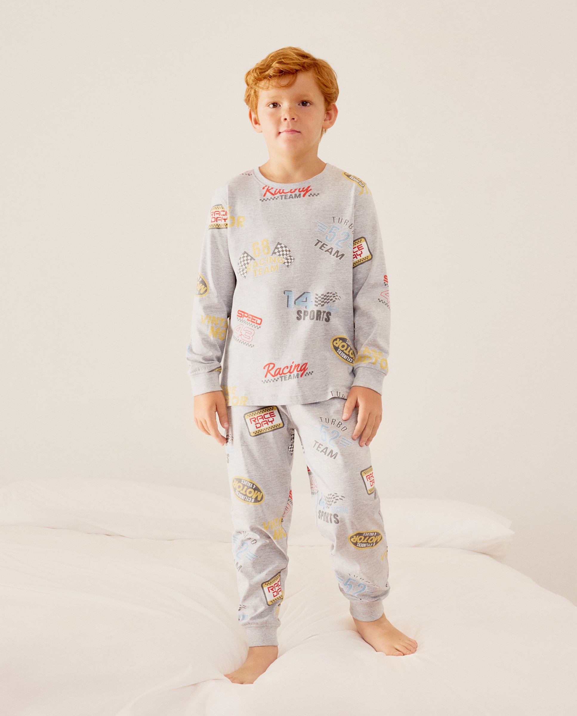 Pijama de Malha com Manga Comprida e Calças com Estampado de Fantasia Cotton Juice Preto-2