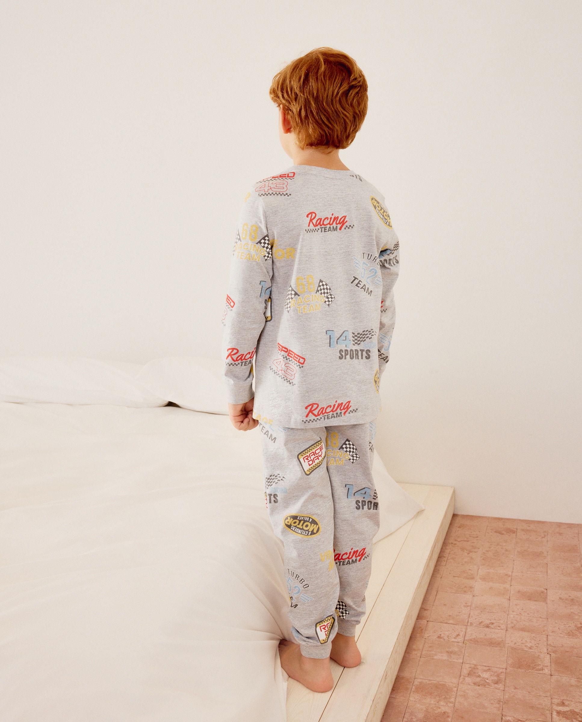Pijama de Malha com Manga Comprida e Calças com Estampado de Fantasia Cotton Juice Preto-3