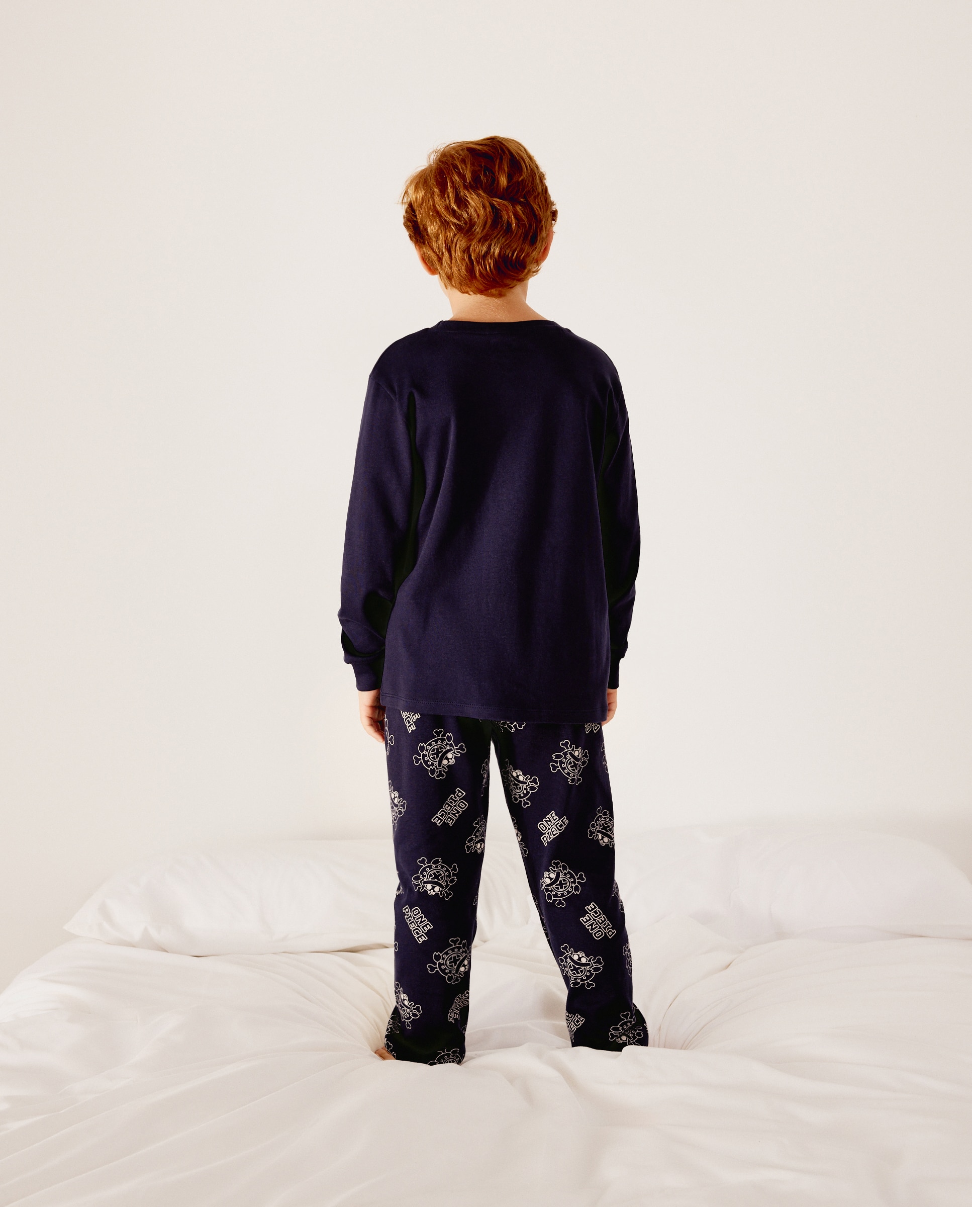 Pijama completo largo de punto estampado ONE PIECE chopper de niño - Cotton Juice - Azul marino Azul marino-3
