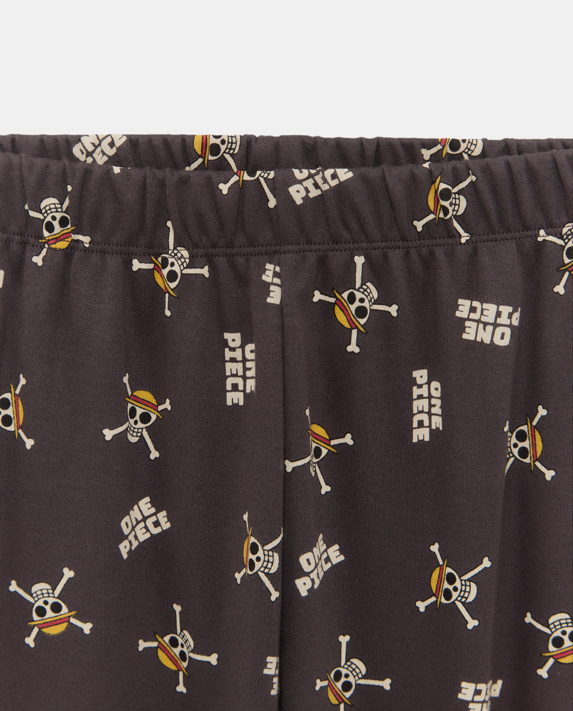 Pijama Completo de Criança, Comprido de Malha Estampado ONE PIECE Caveira Cinzento-2