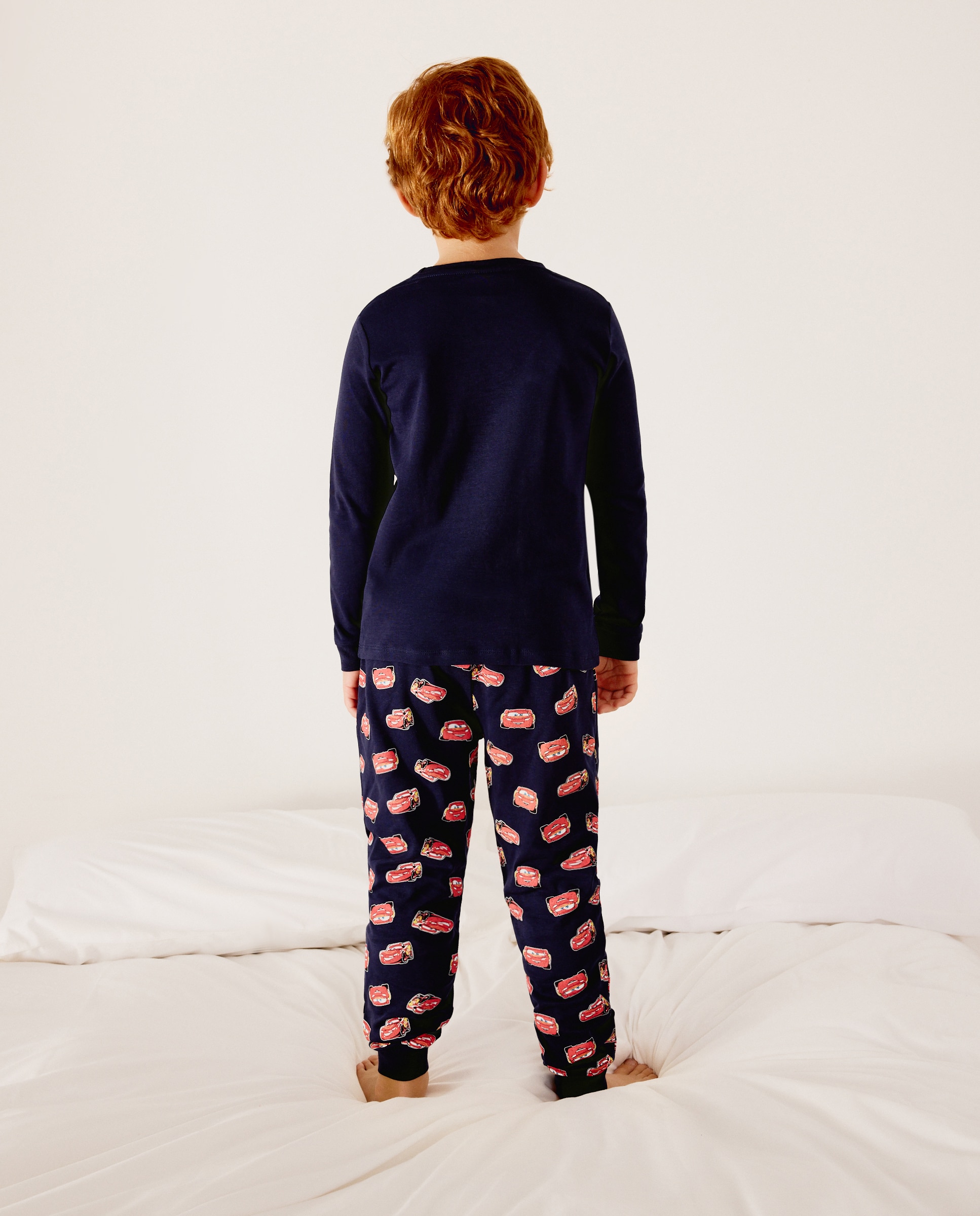 Pijama Cars pantalón estampado de niño - Cotton Juice - Azul marino Azul marino-3