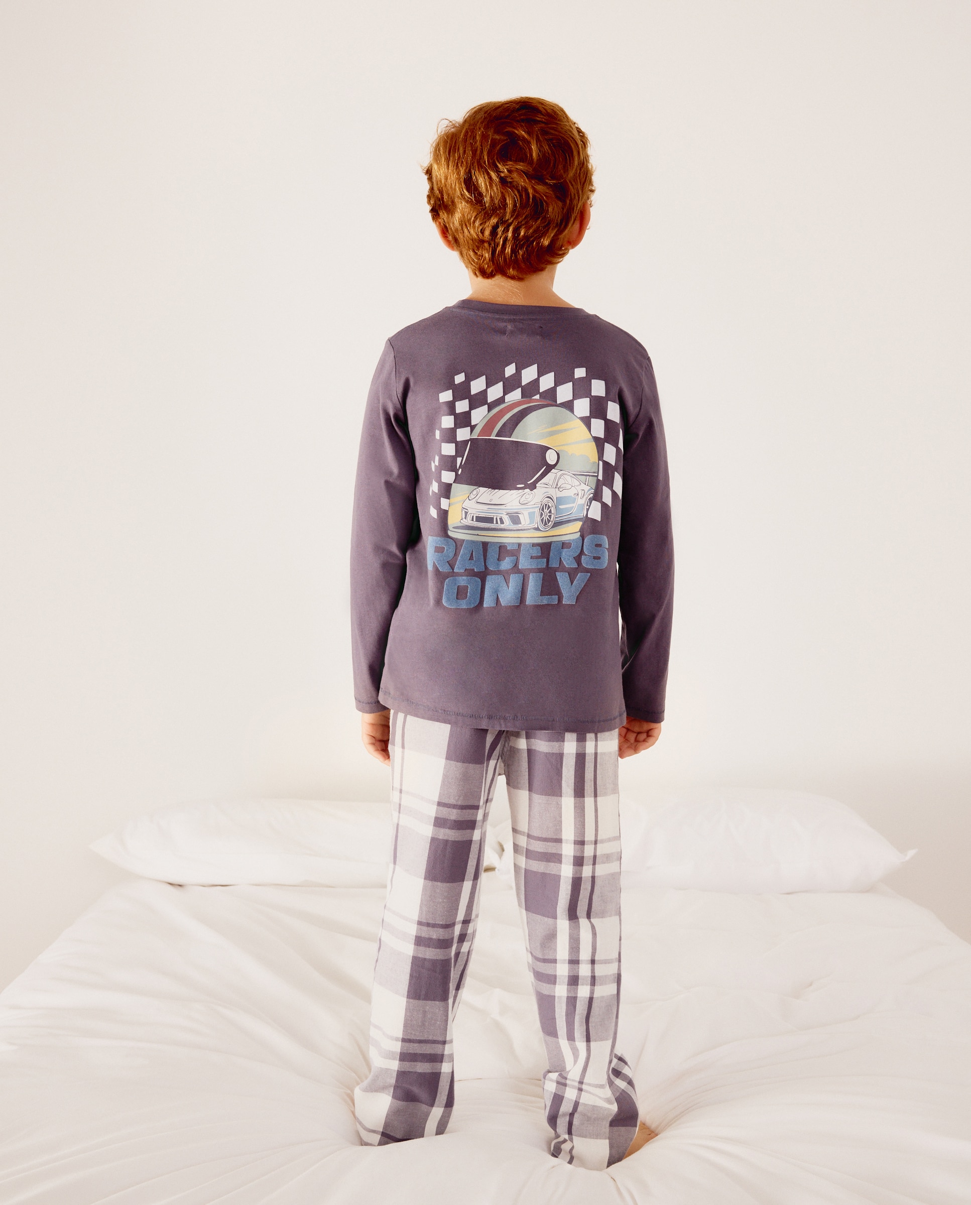 Pijama de Manga Comprida com Fantasia nas Costas Azul-3