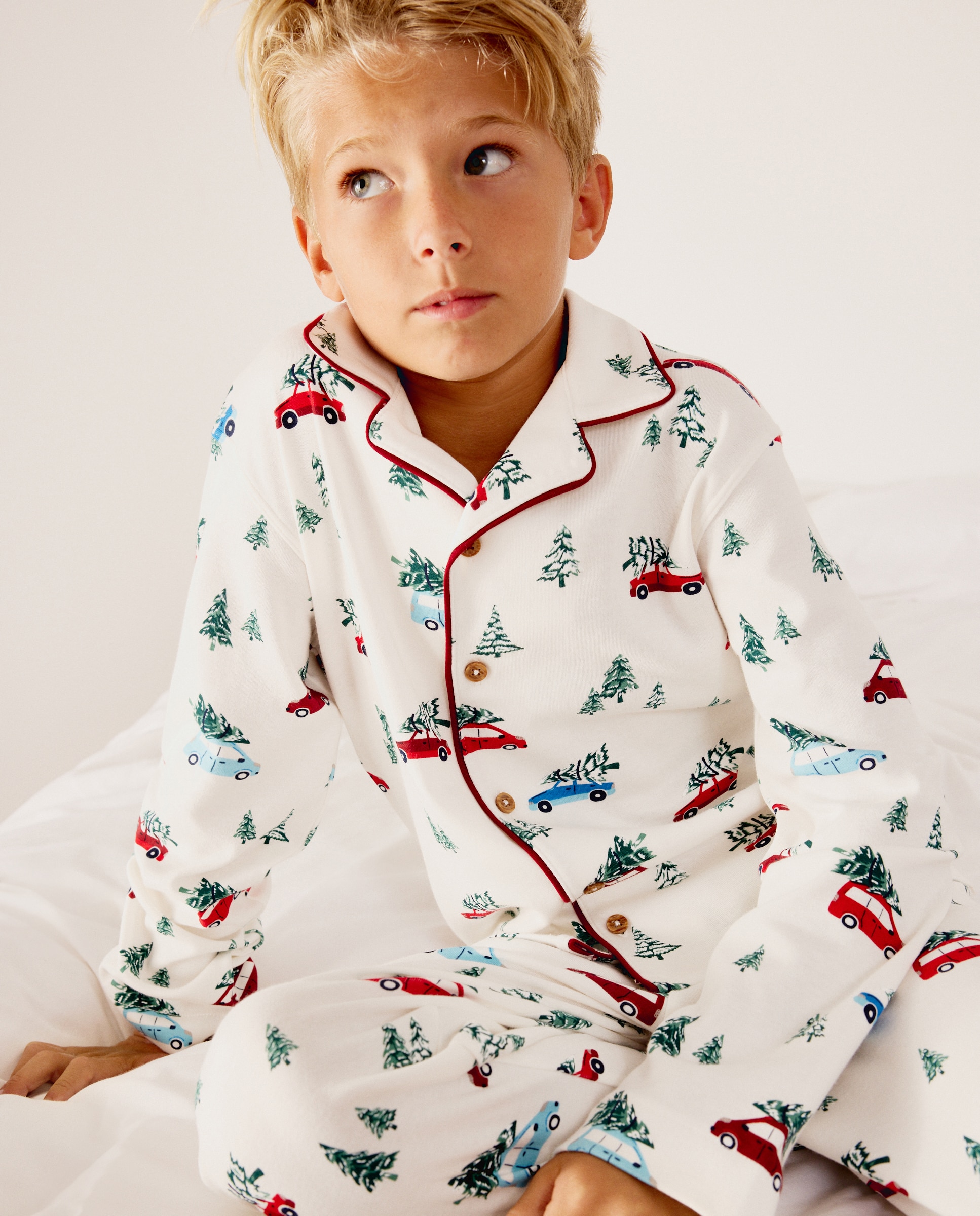 Pijama Completo de Malha e Forro Polar com Fantasia Branco-1