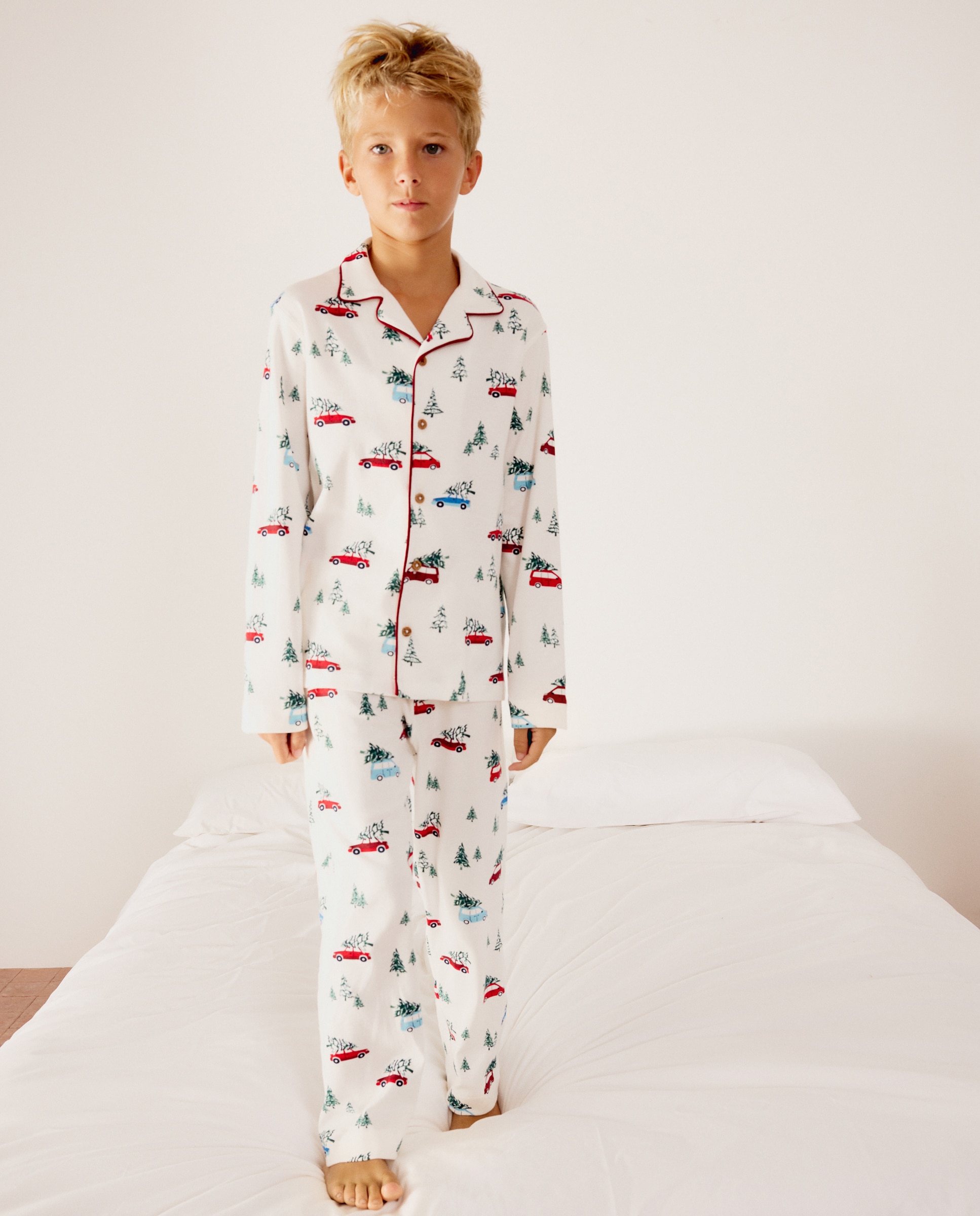 Pijama Completo de Malha e Forro Polar com Fantasia Branco-2