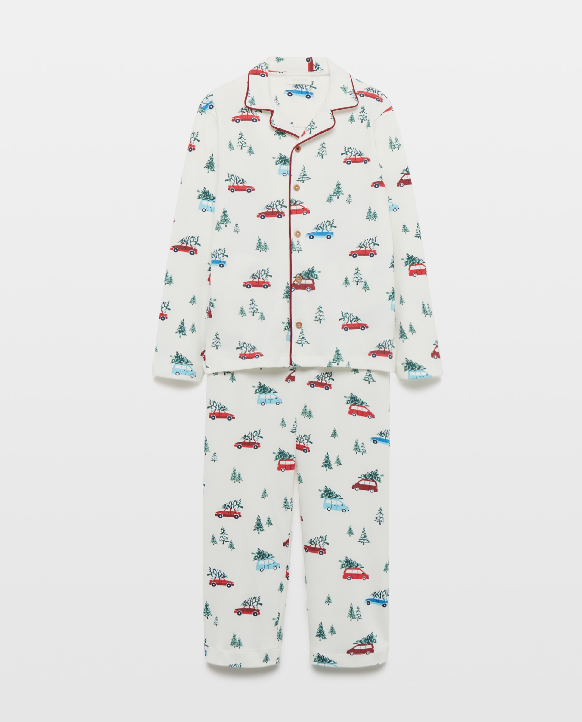 Pijama Completo de Malha e Forro Polar com Fantasia Branco-4