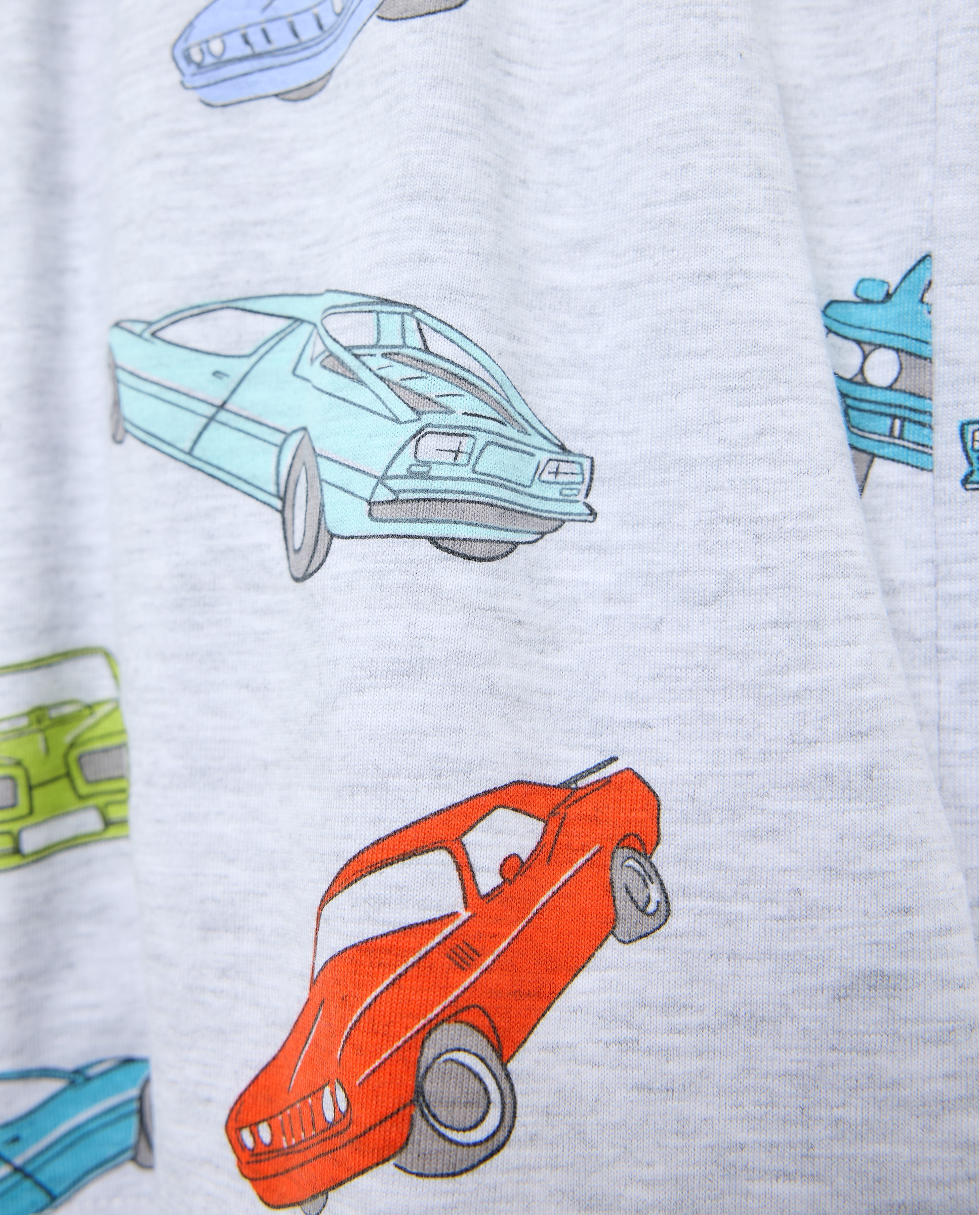 Pijama de Malha Curto com Estampado de Fantasia Cinzento-5