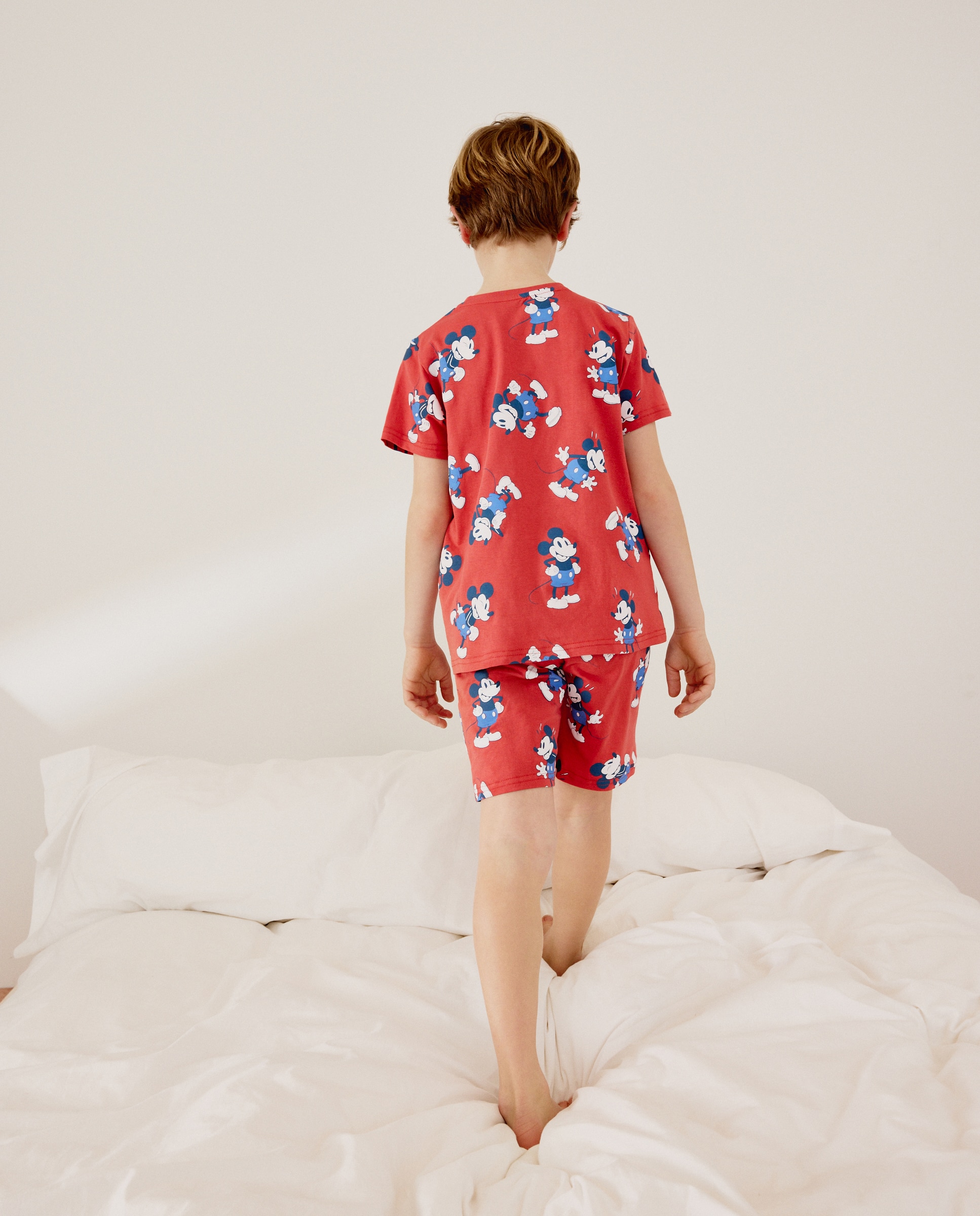 Pijama de Malha Curto Mickey Cotton Juice Vermelho-3