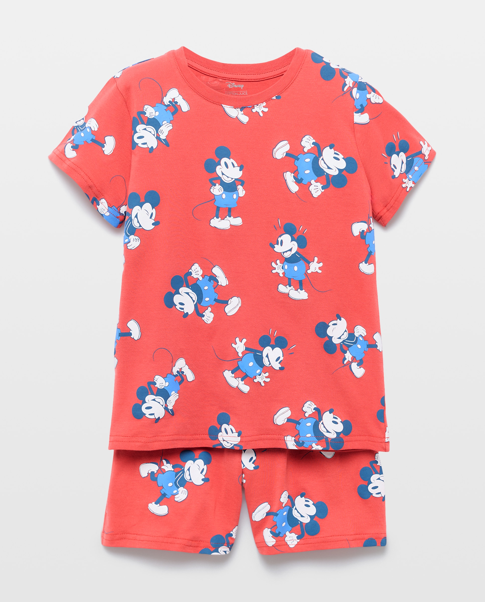 Pijama de Malha Curto Mickey Cotton Juice Vermelho-4