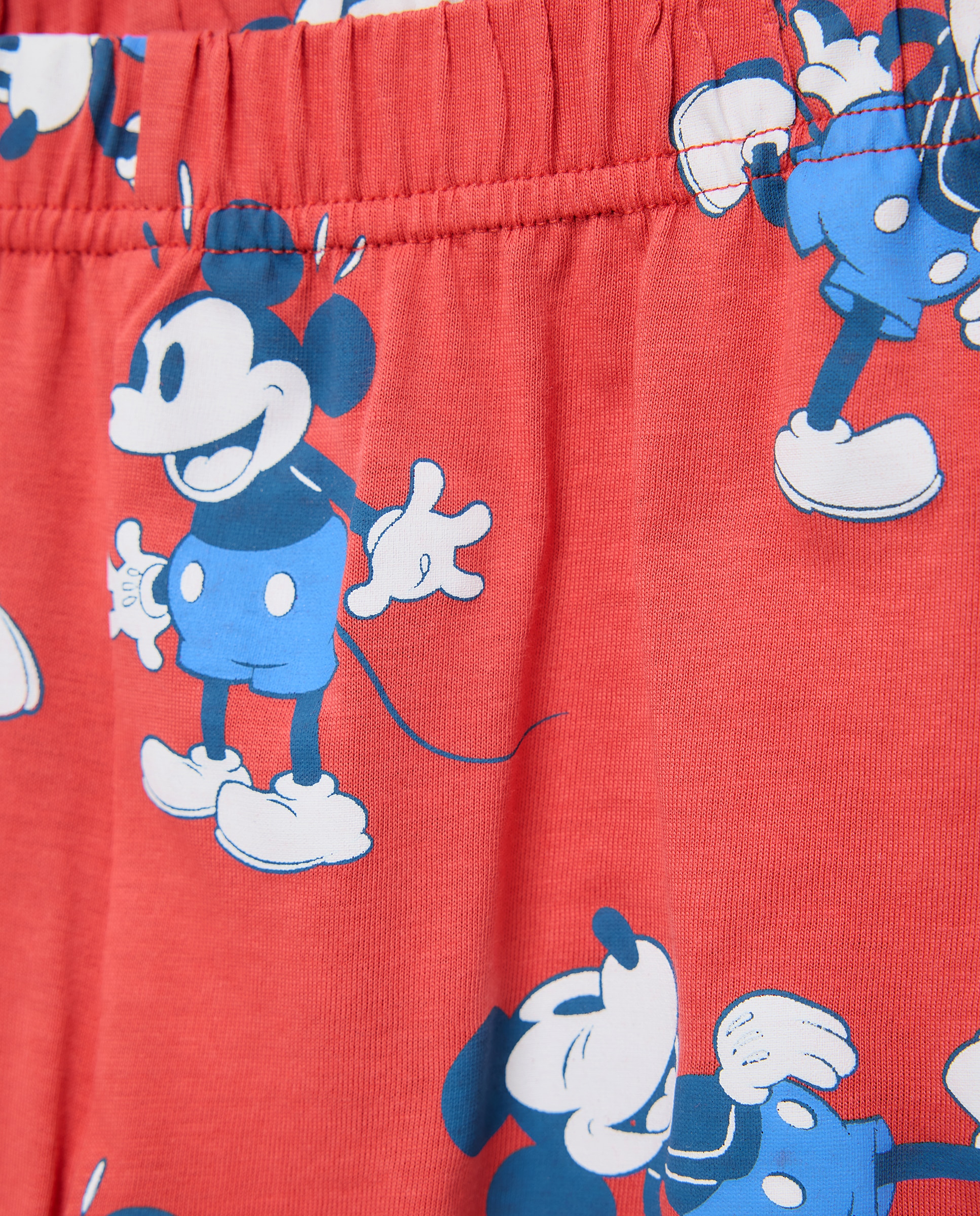Pijama de Malha Curto Mickey Cotton Juice Vermelho-5