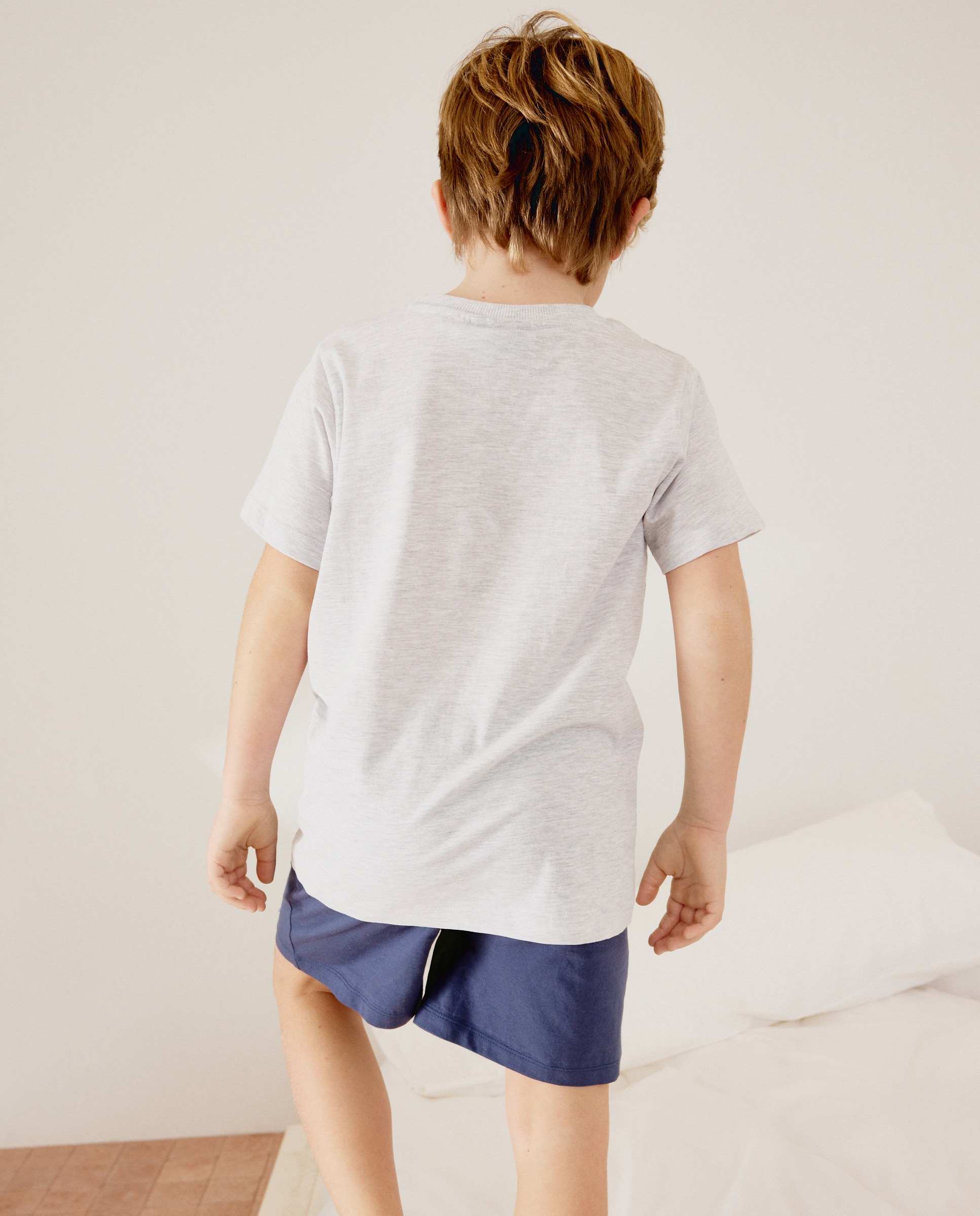 Pijama corto de Mario Bros para niño - Cotton Juice - Gris Gris-3