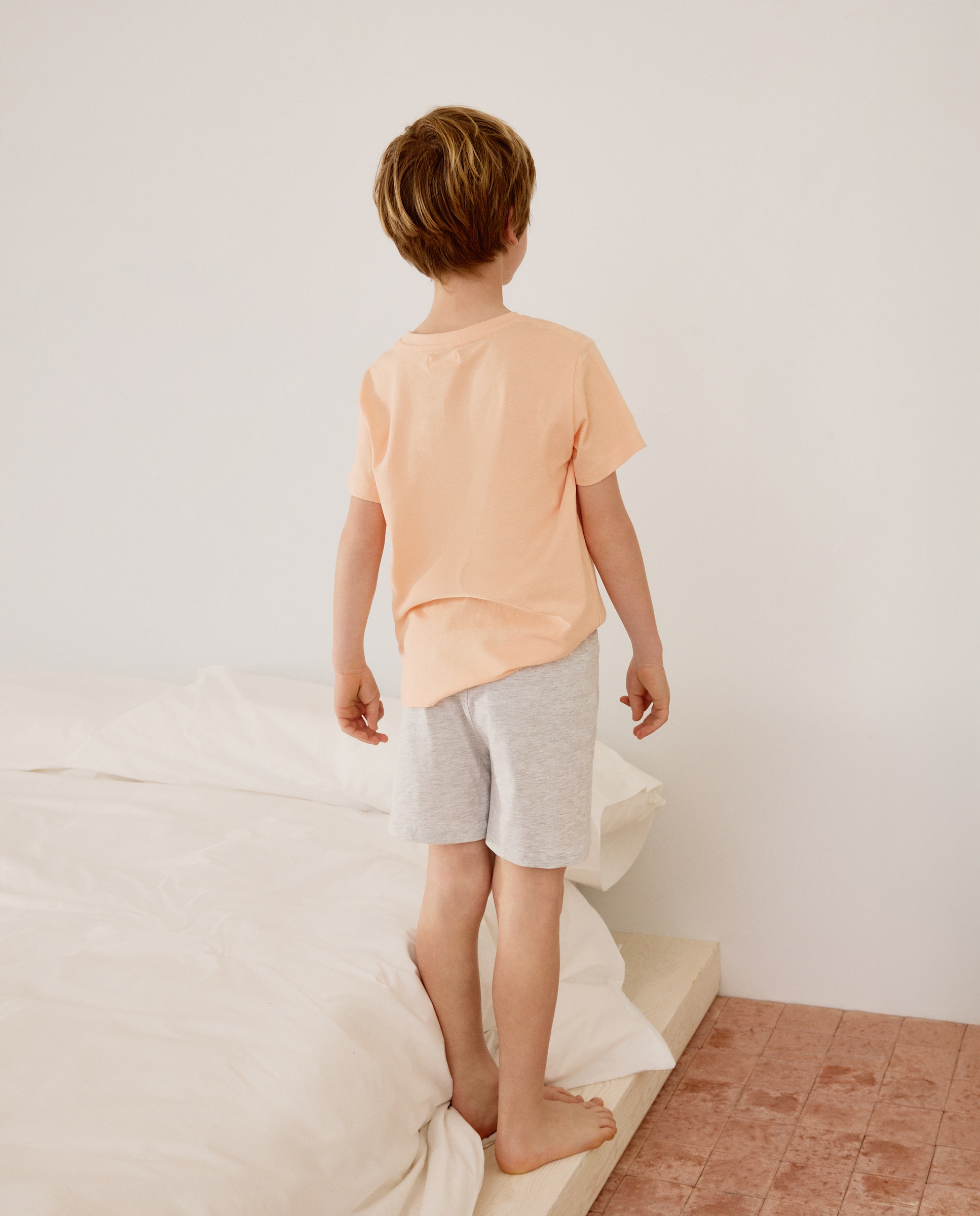 Pijama corto de niño con estampado fantasía - Cotton Juice - Rojo Rojo-3