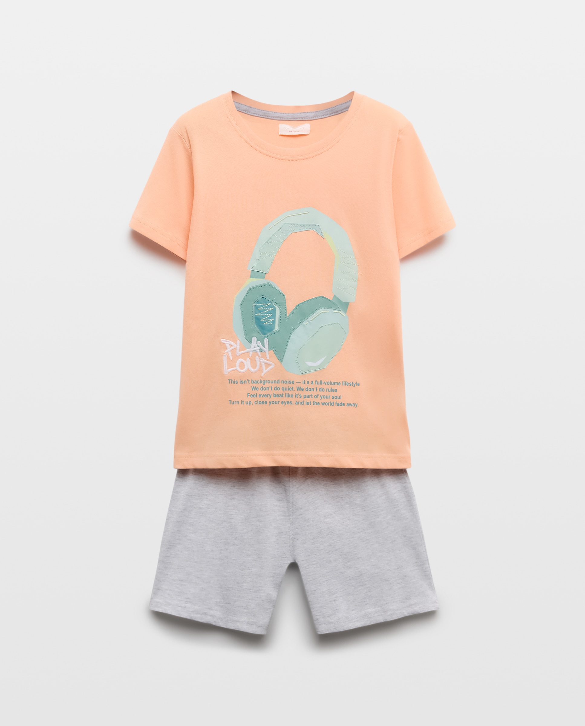Pijama corto de niño con estampado fantasía - Cotton Juice - Rojo Rojo-4