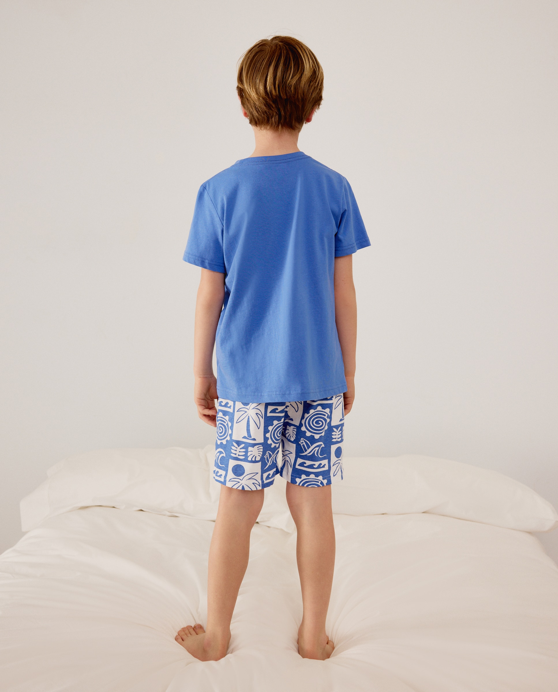 Pijama Curto Cotton Juice Azul-3