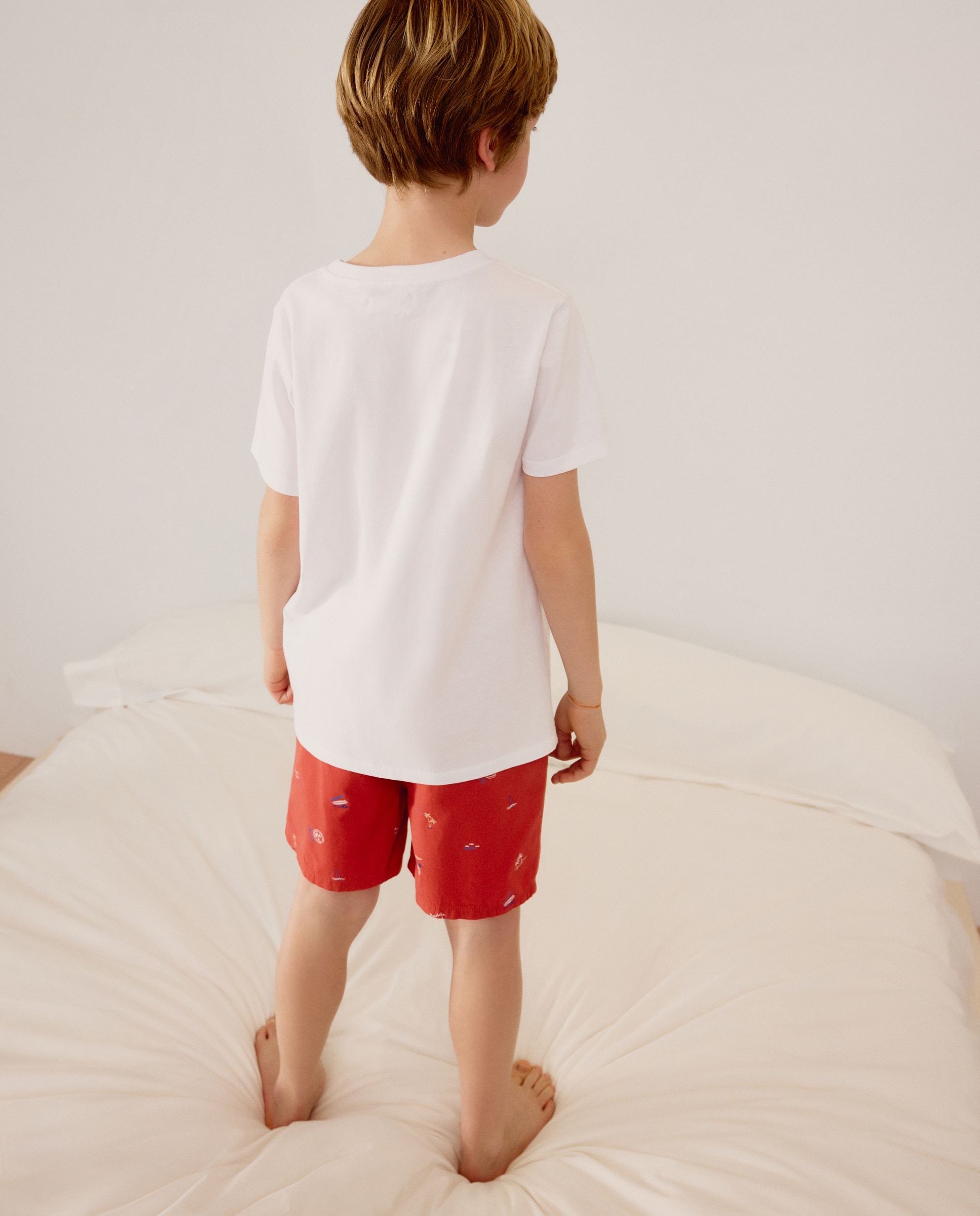 Pijama Curto Misto com Estampado de Fantasia Cotton Juice Branco-3