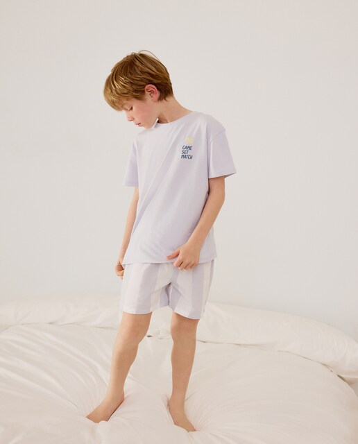 Pijama corto mixto print fantasía de niño