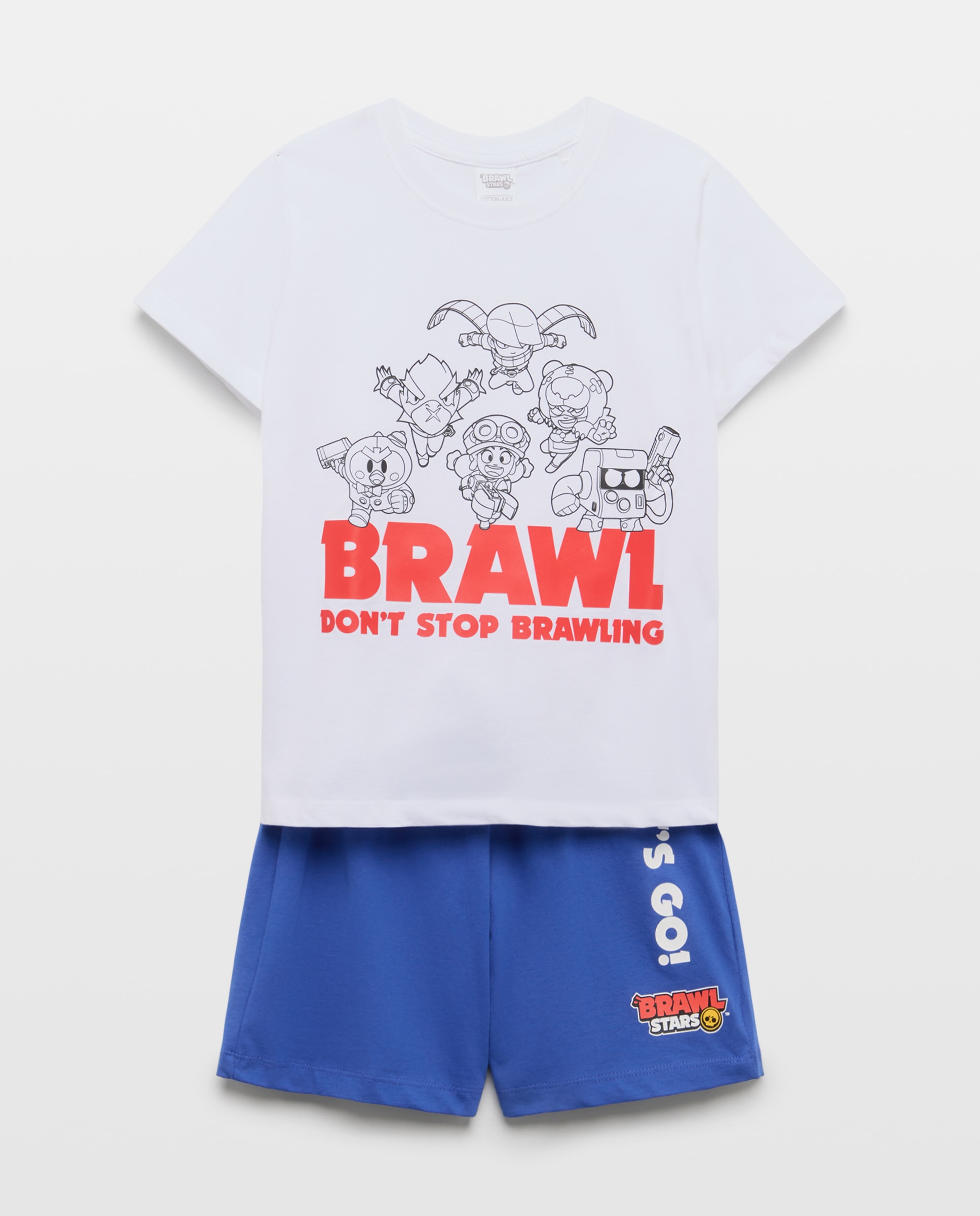 Pijama Curto Malha Brawl Stars Cotton Juice Branco-4