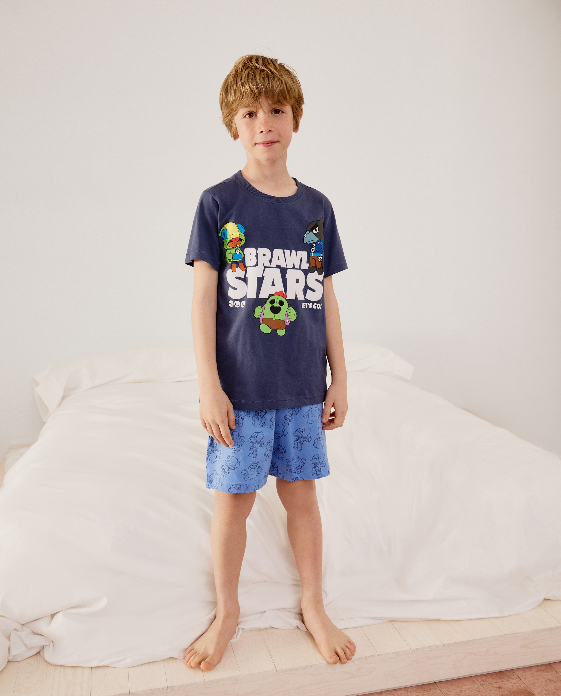 Pijama Curto Malha Brawl Stars Cotton Juice Azul-marinho-1