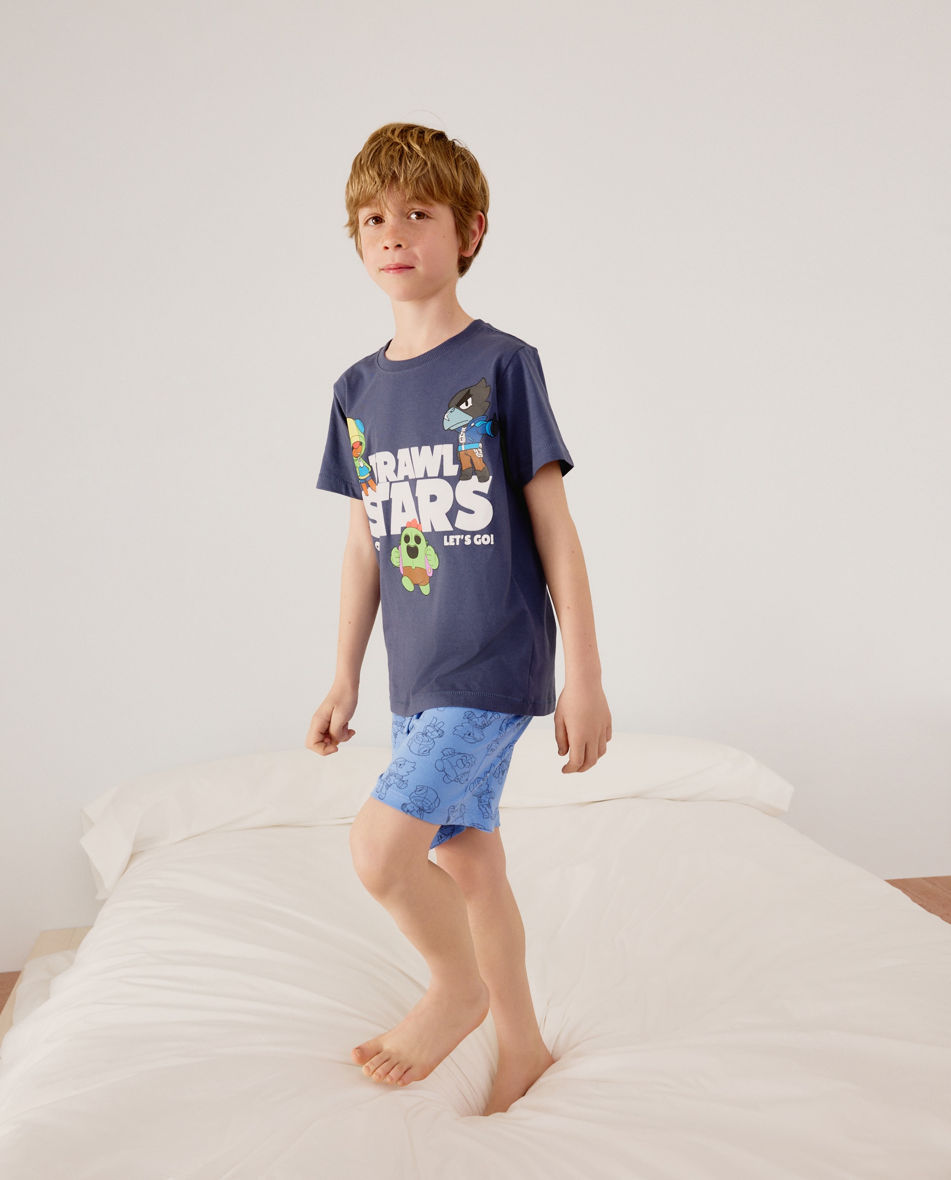 Pijama Curto Malha Brawl Stars Cotton Juice Azul-marinho-2
