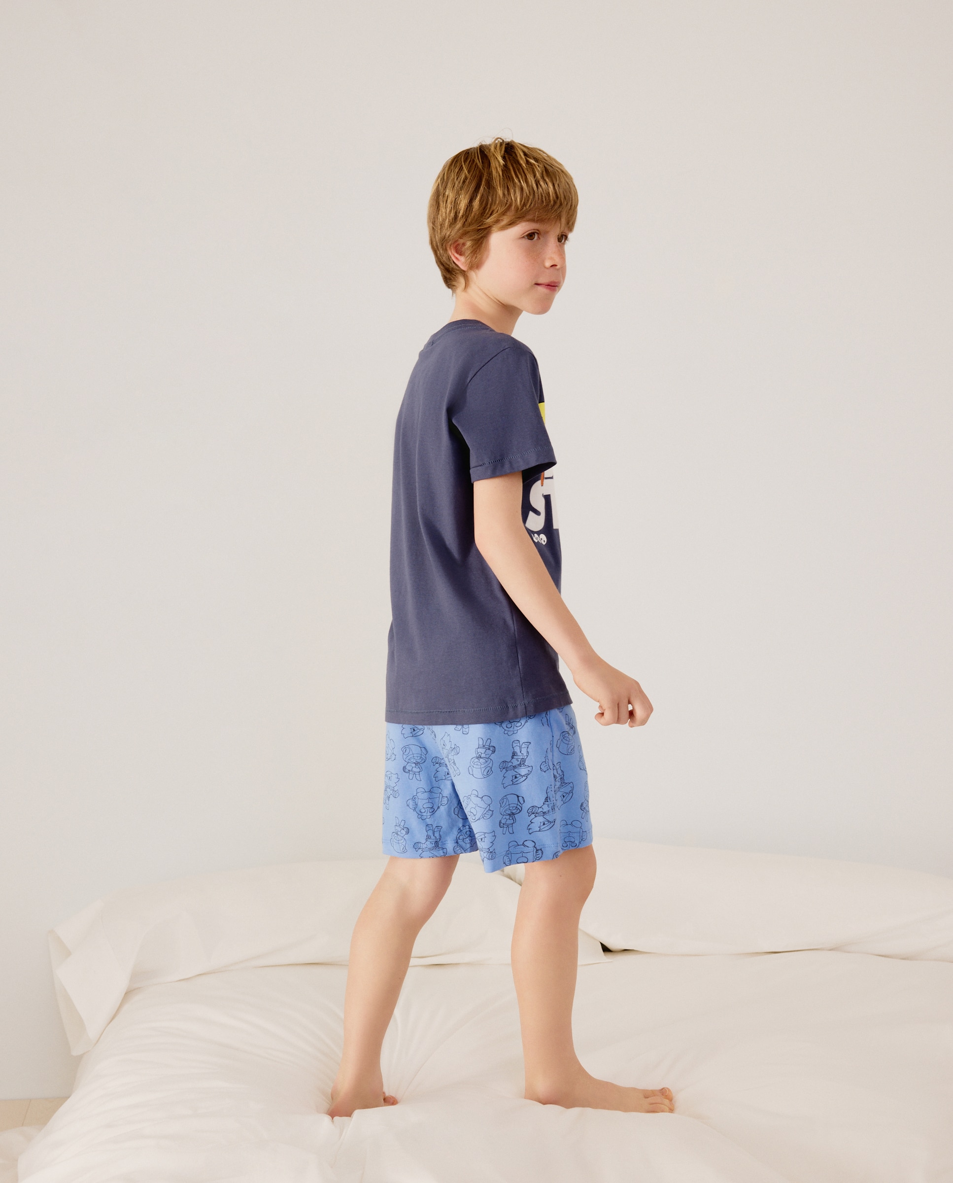 Pijama Curto Malha Brawl Stars Cotton Juice Azul-marinho-3