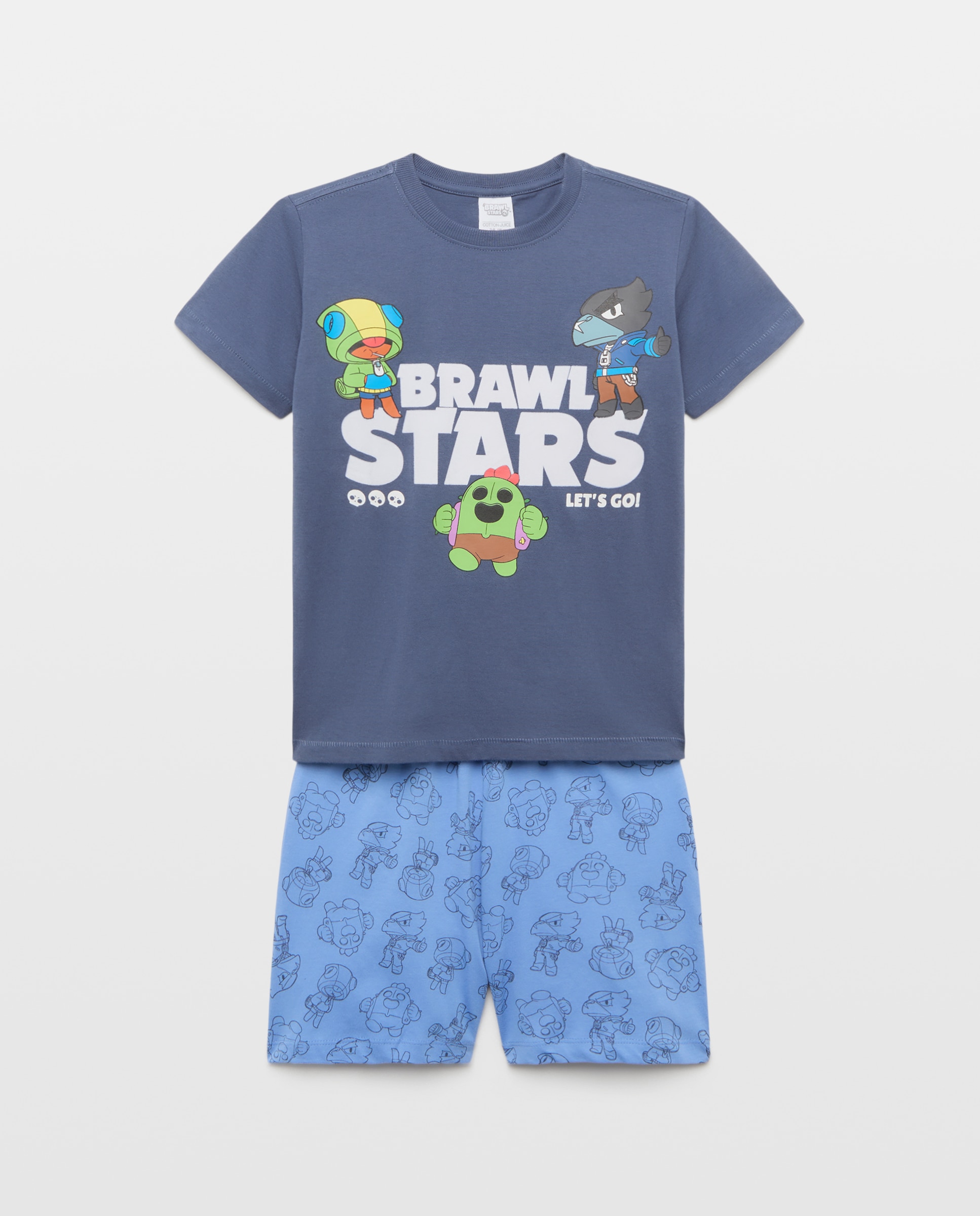 Pijama Curto Malha Brawl Stars Cotton Juice Azul-marinho-5