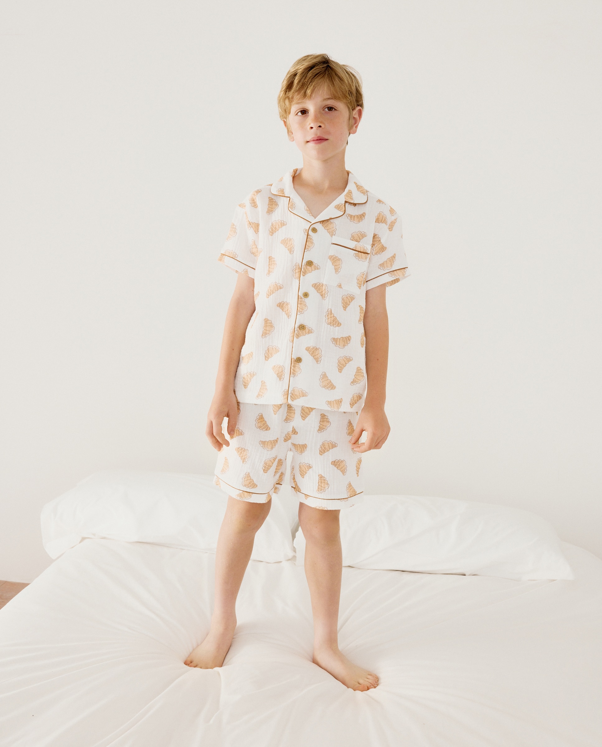 Pijama Abotoado com Chiffon e Fantasia Cotton Juice Branco-1