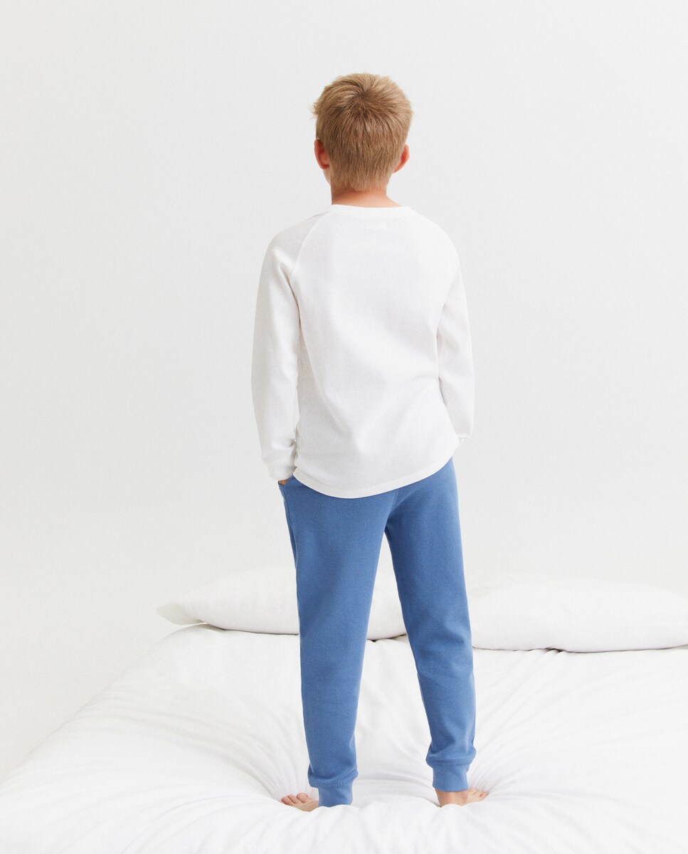 Calças de Malha com Estrutura 400 Azul-3