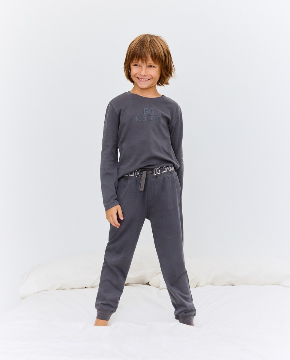 Camisola de Manga Comprida com Estampado em Relevo 830 Antracite-2