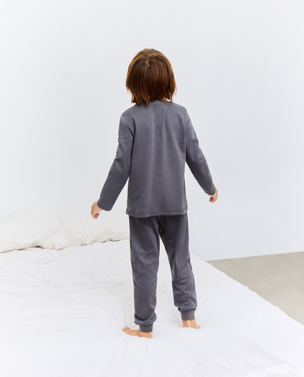 Camisola de Manga Comprida com Estampado em Relevo 830 Antracite-3