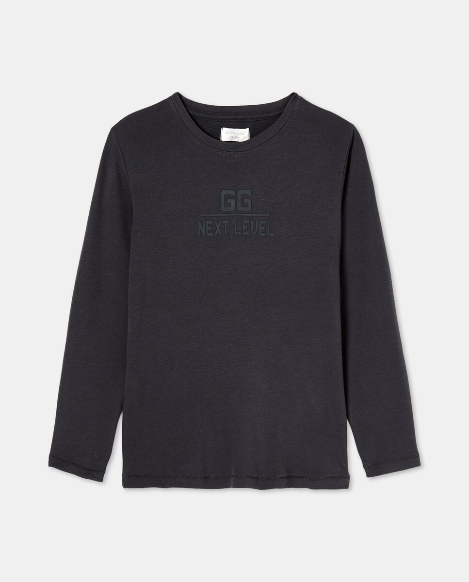 Camisola de Manga Comprida com Estampado em Relevo 830 Antracite-4