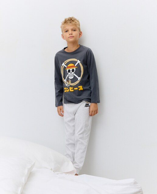 Imagen 0 de Pantalón liso largo punto One Piece de niño