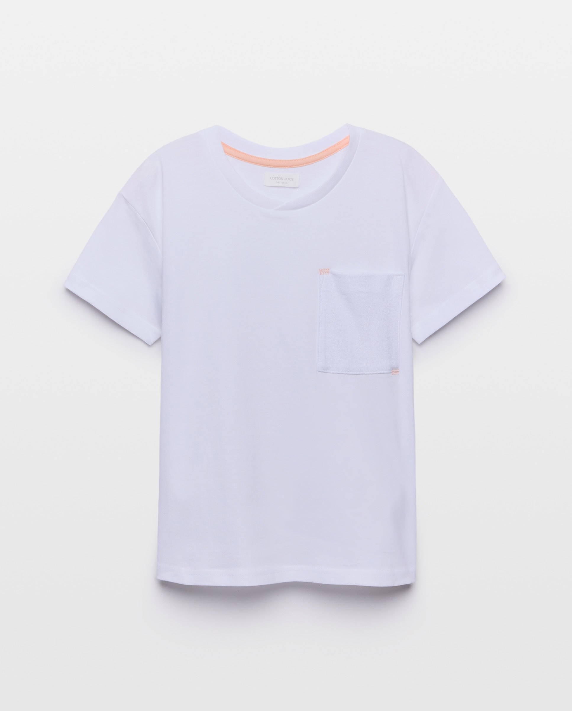 T-shirt de Manga Curta com Bolso Branco-5