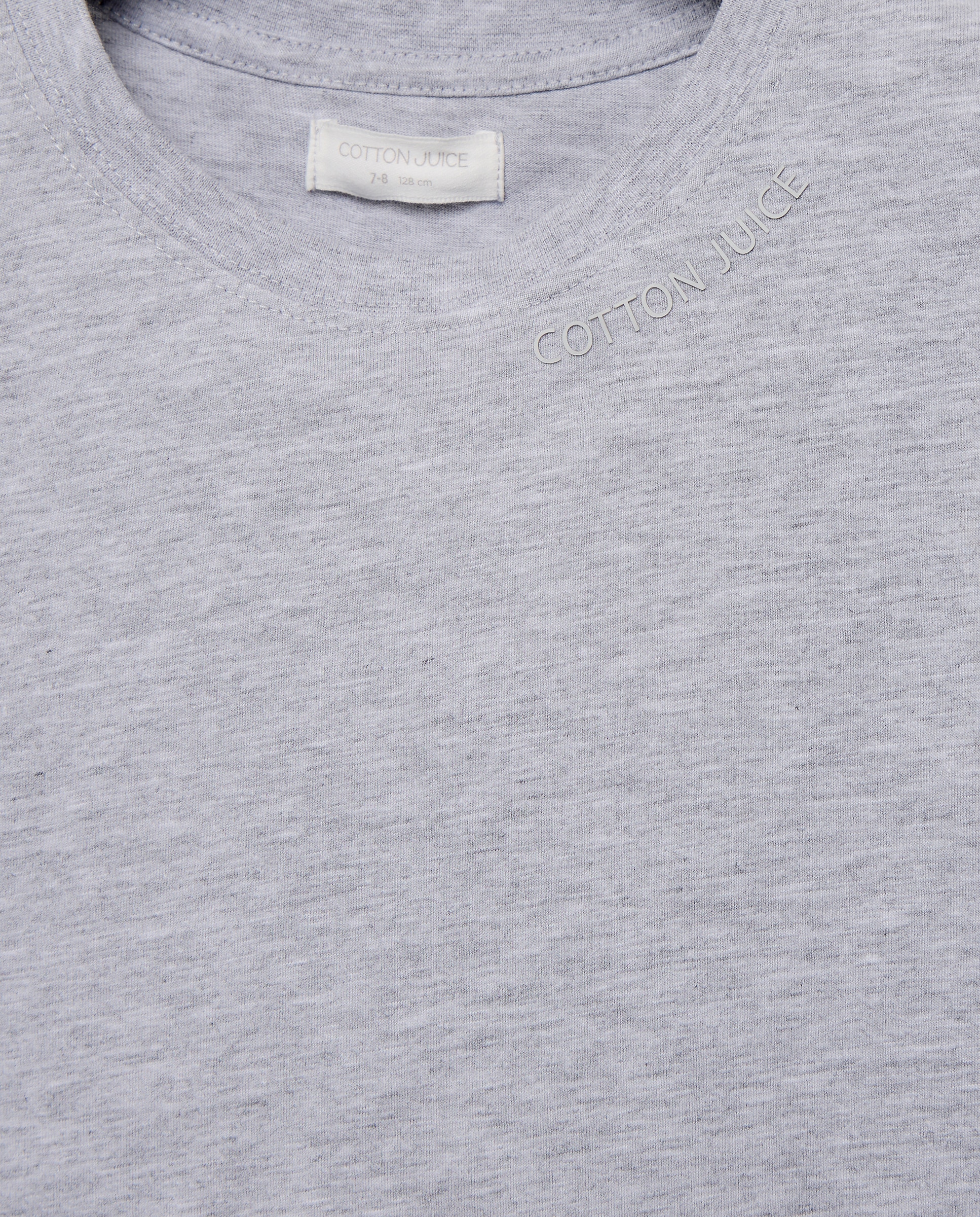 T-shirt de Manga Curta com Estampado na Gola Cinzento-claro-5