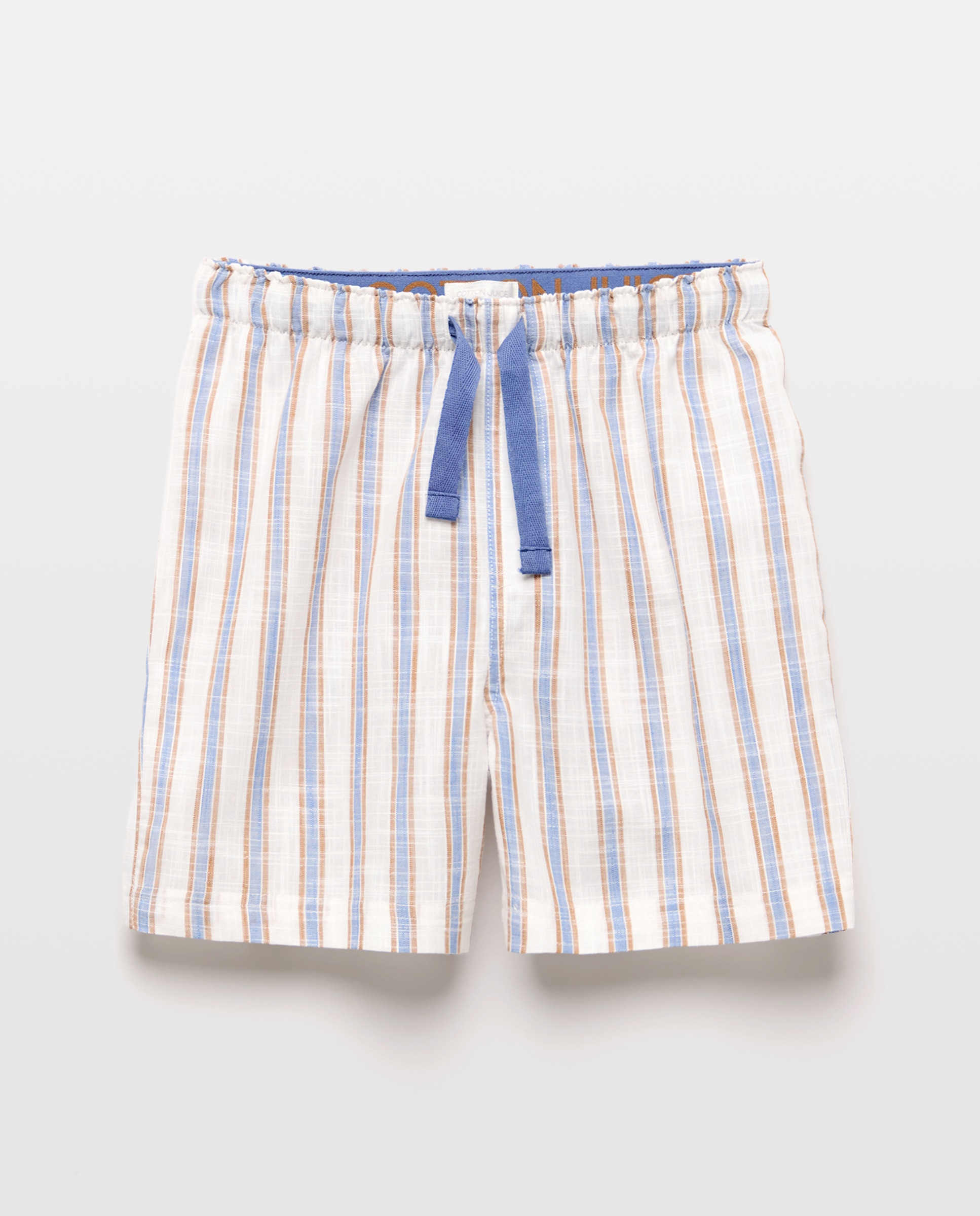 Calções de Pijama às Riscas Cotton Juice Azul-4