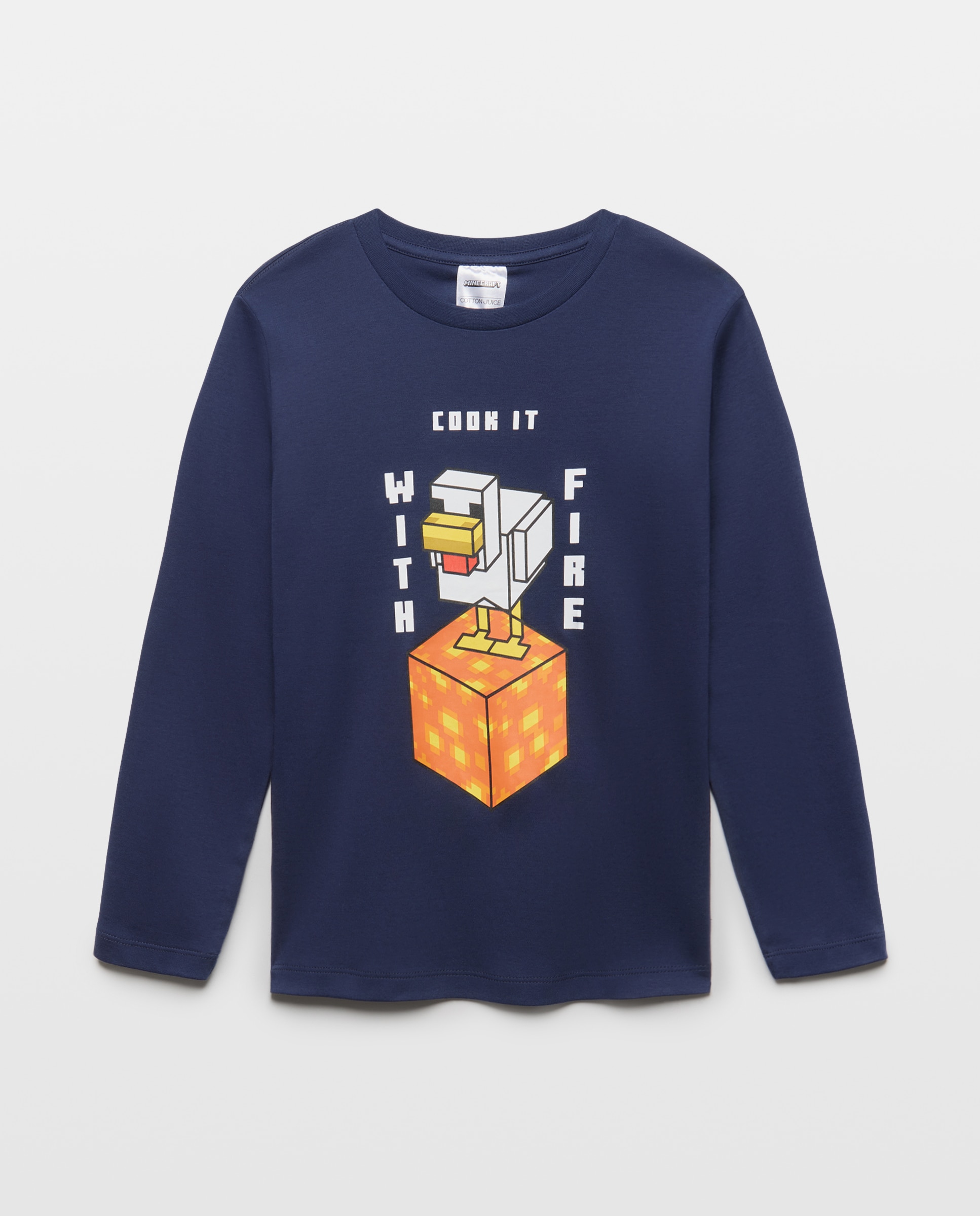Camisola de Pijama de Manga Comprida Minecraft de Criança Azul-marinho-4