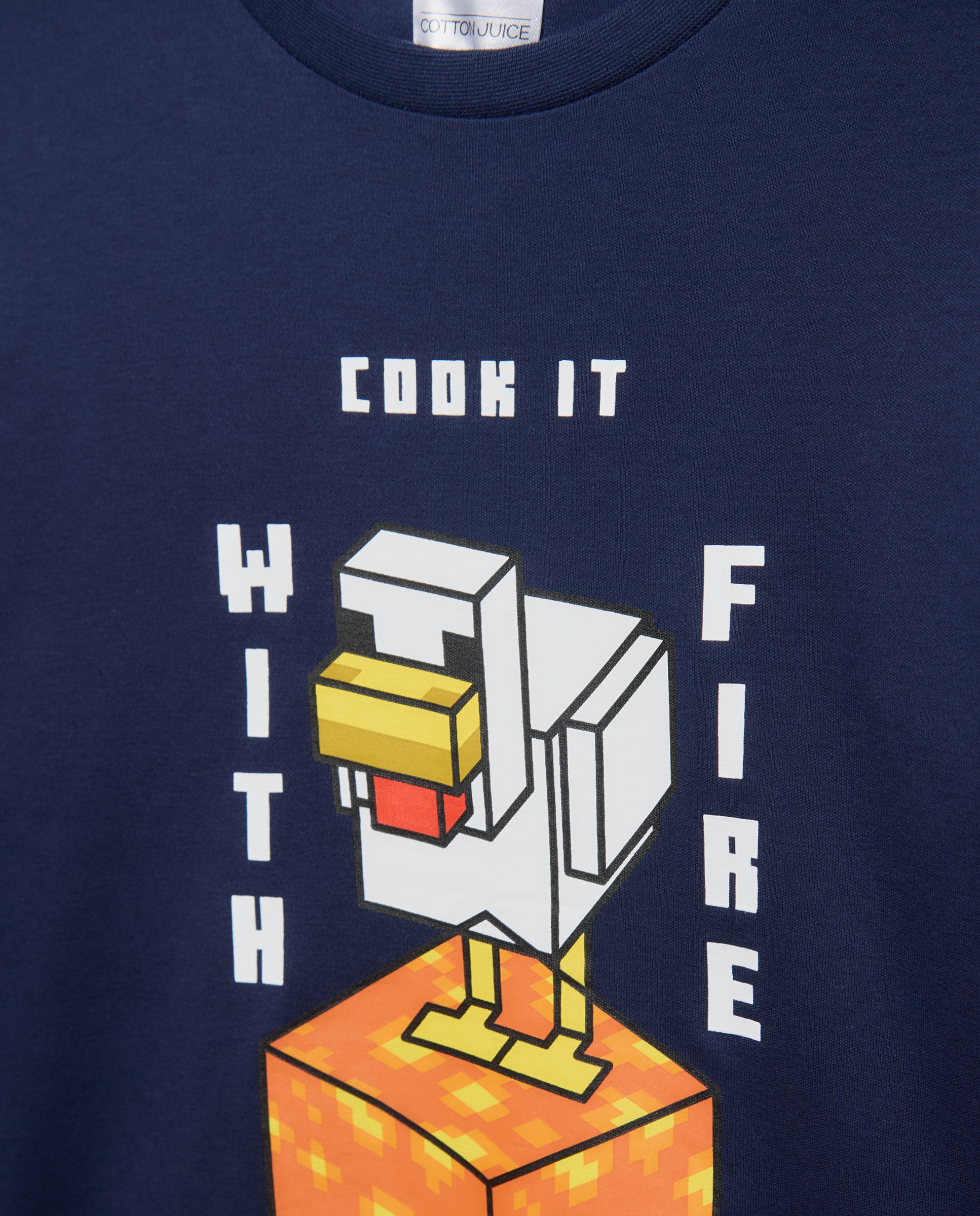 Camisola de Pijama de Manga Comprida Minecraft de Criança Azul-marinho-5