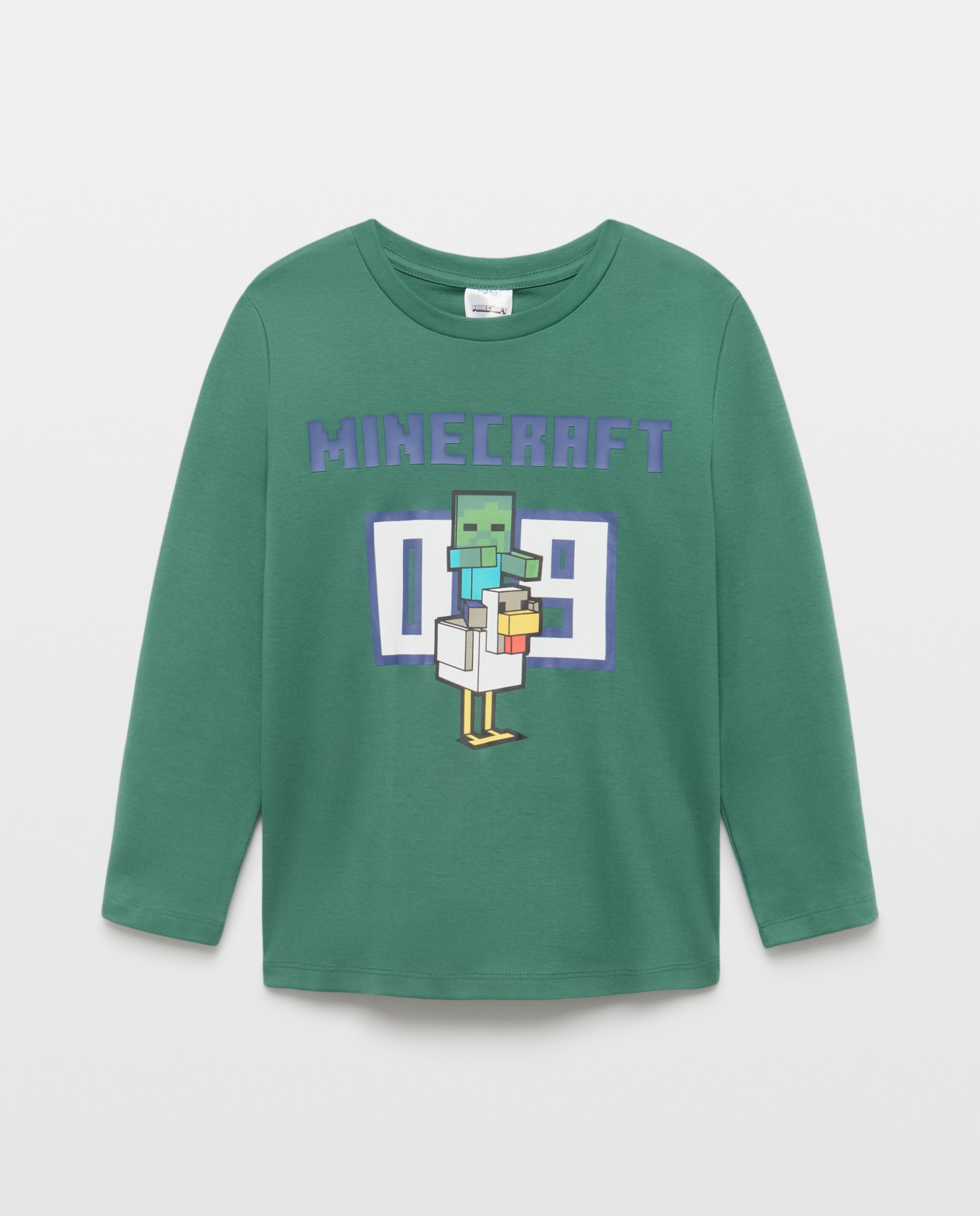 Camisola de Pijama de Manga Comprida Minecraft de Criança Verde-4