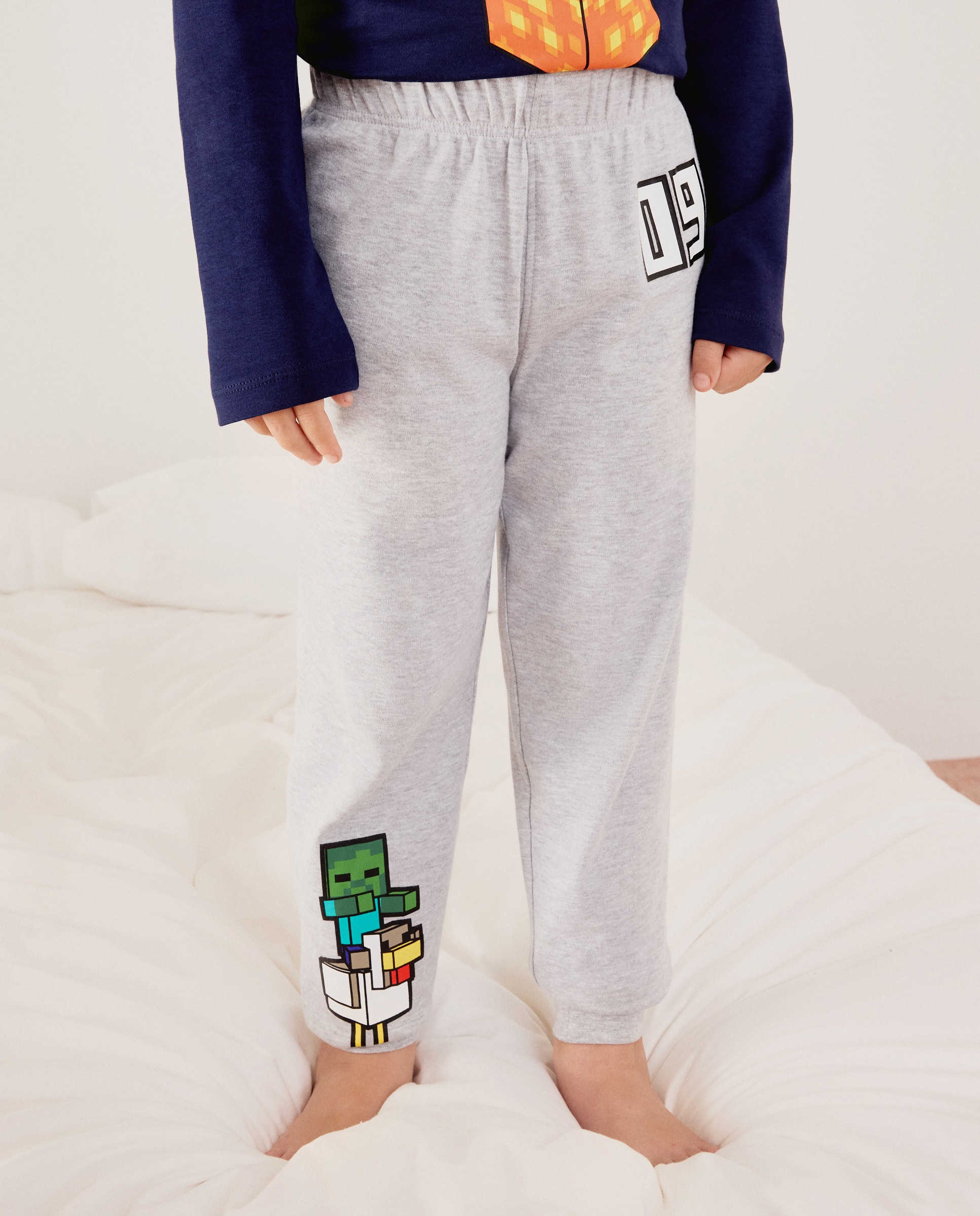 Calças Compridas Minecraft de Criança Cotton Juice Cinzento-2