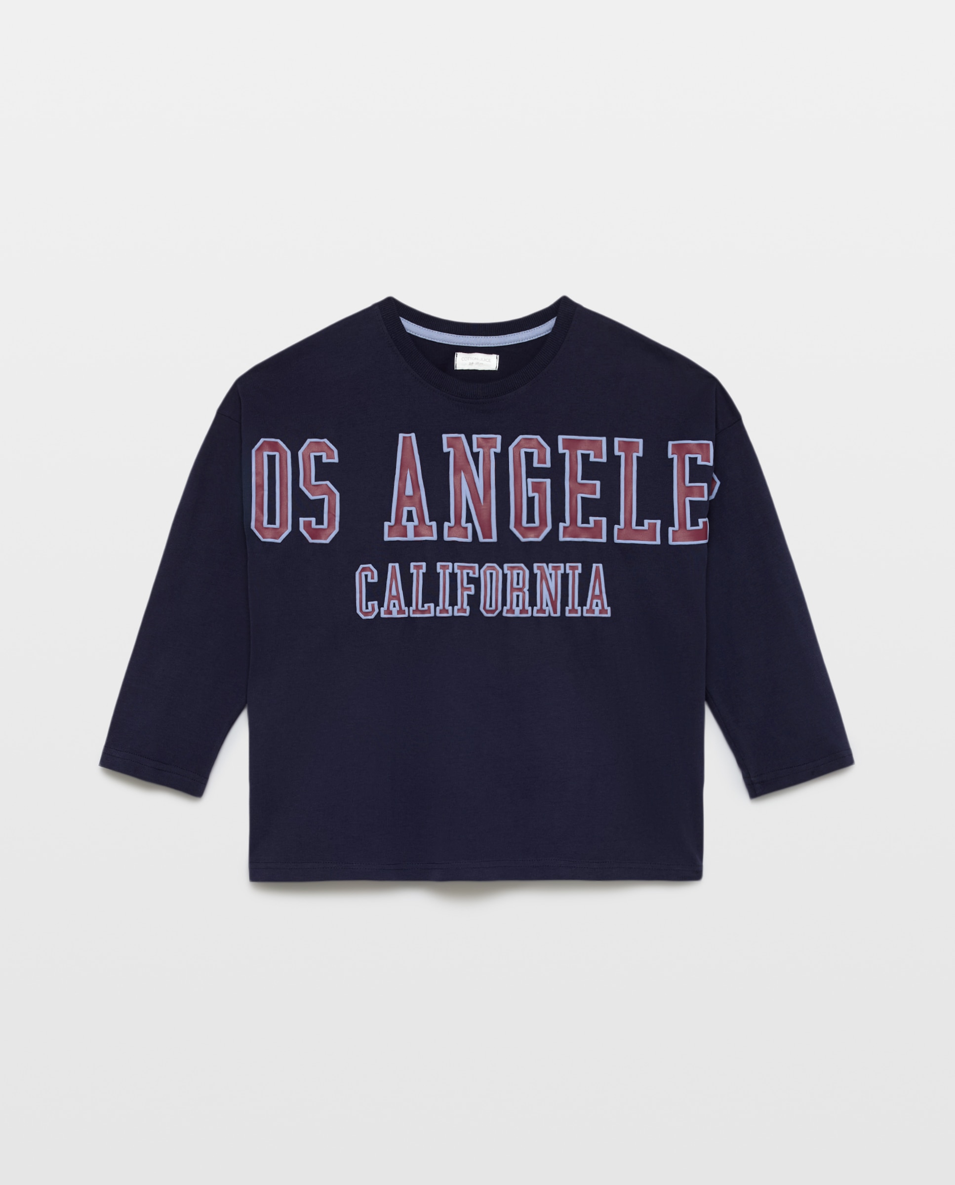 Camisa de Dormir de Manga Comprida Los Angeles Cotton Juice Azul-4