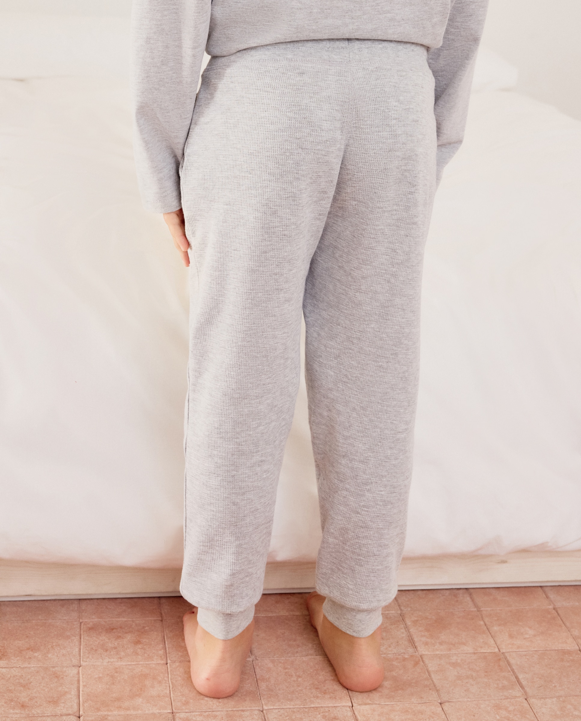 Pantalón largo punto liso con estructura de niño - Cotton Juice - 820 Gris medio 820 Gris medio-3