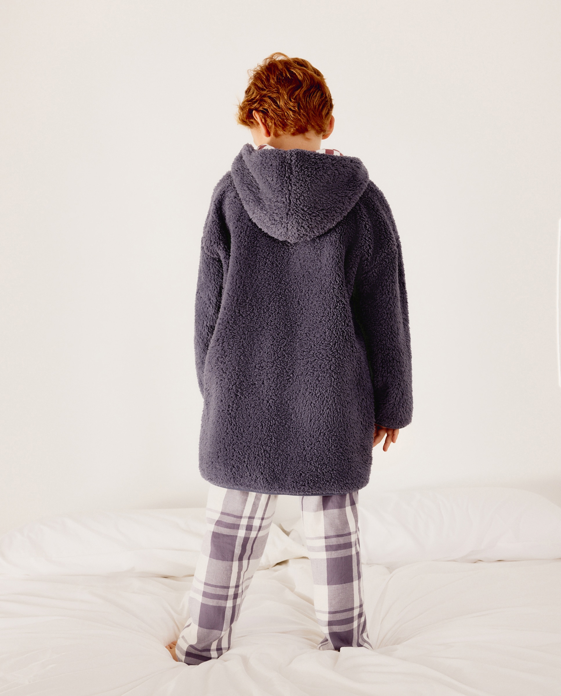 Robe com Fecho de Correr e Estampado de Fantasia Azul-3