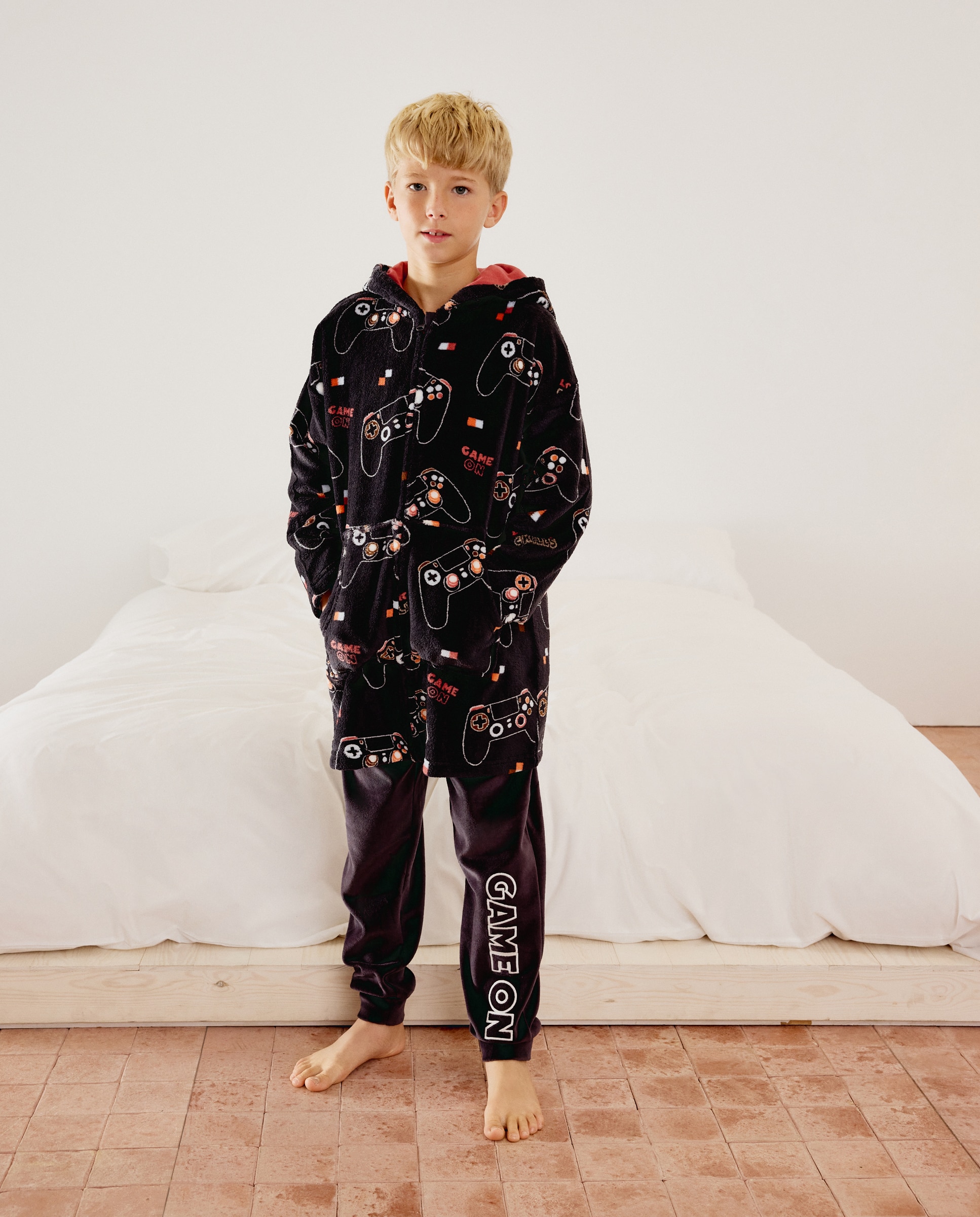 Imagen 0 de Bata con cremallera estampado fantasía de niño Azul